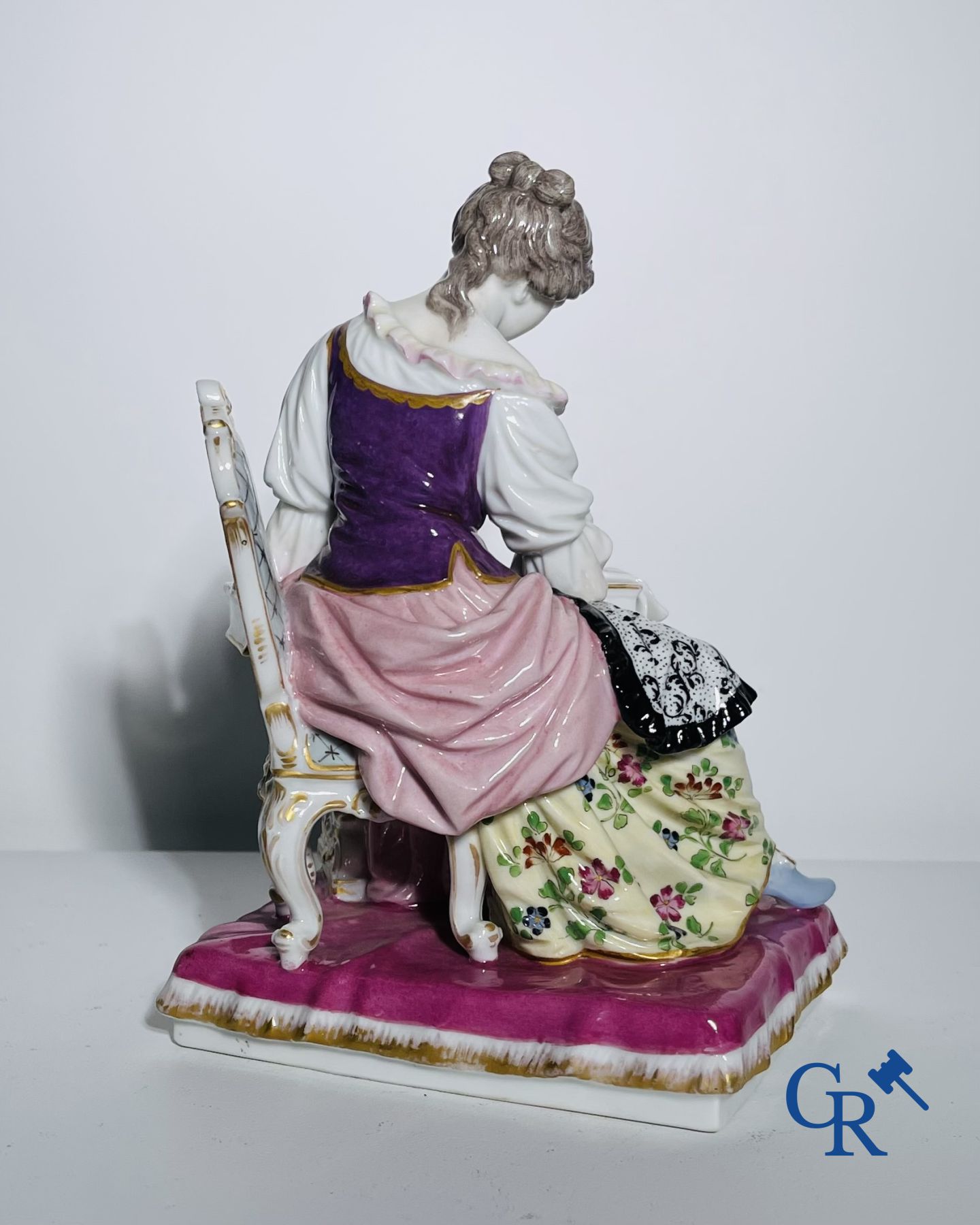 Porcelain: Dressel & Kister Passau: Lady on harpsichord.