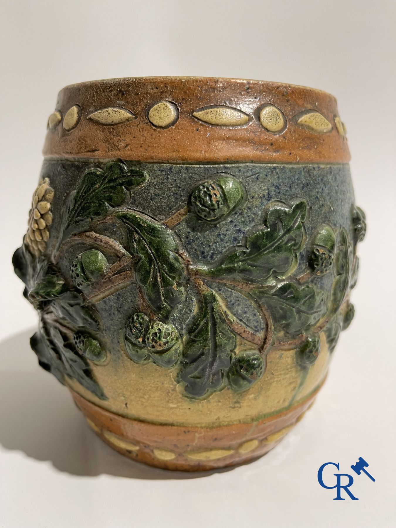 A Torhout tobacco pot Armand Maes-Platteau and a mug in Flemish pottery.