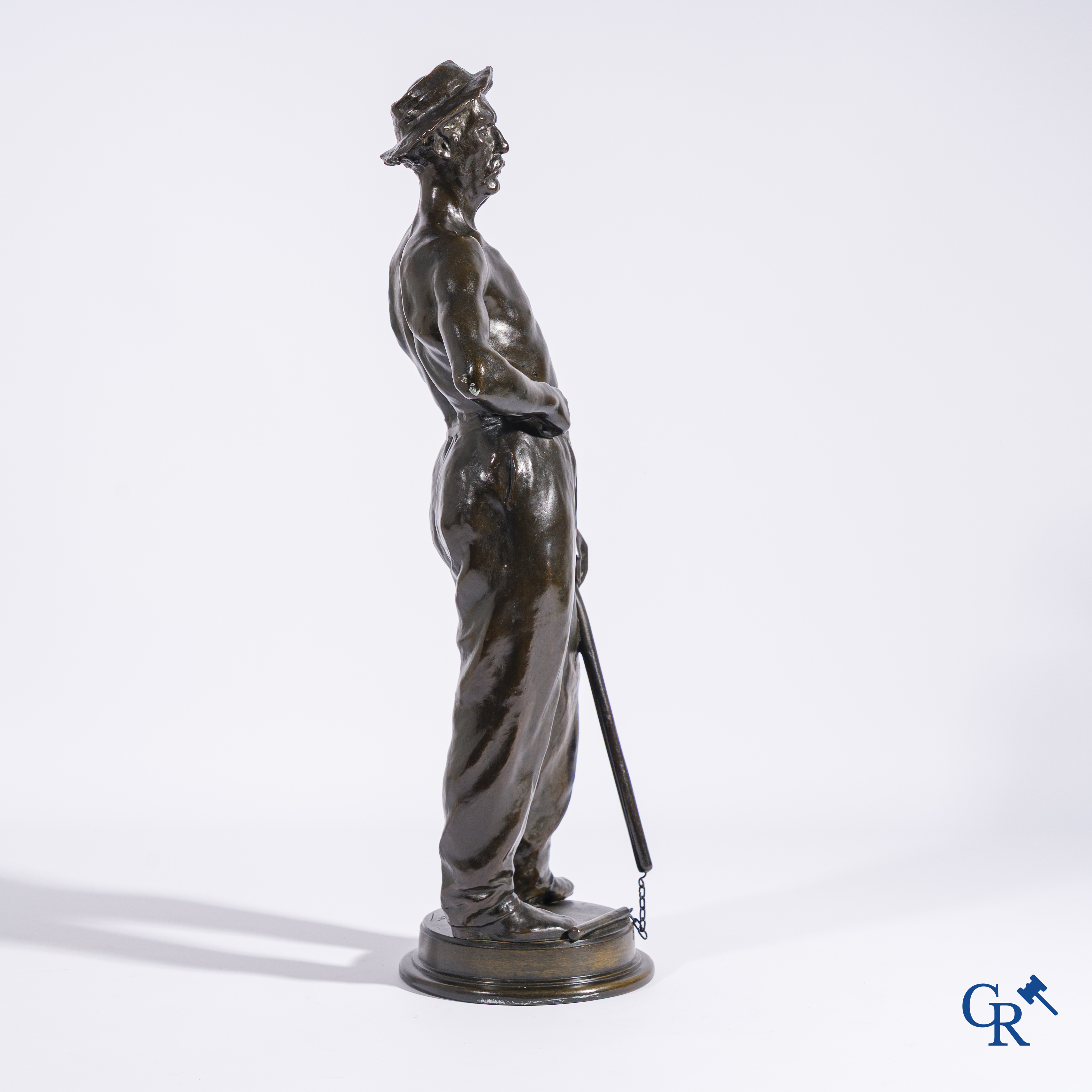 Constantin Emile Meunier (1831-1905) (*) Fijnbewerkte brons met bruine patine, Gesigneerd C. Meunier.