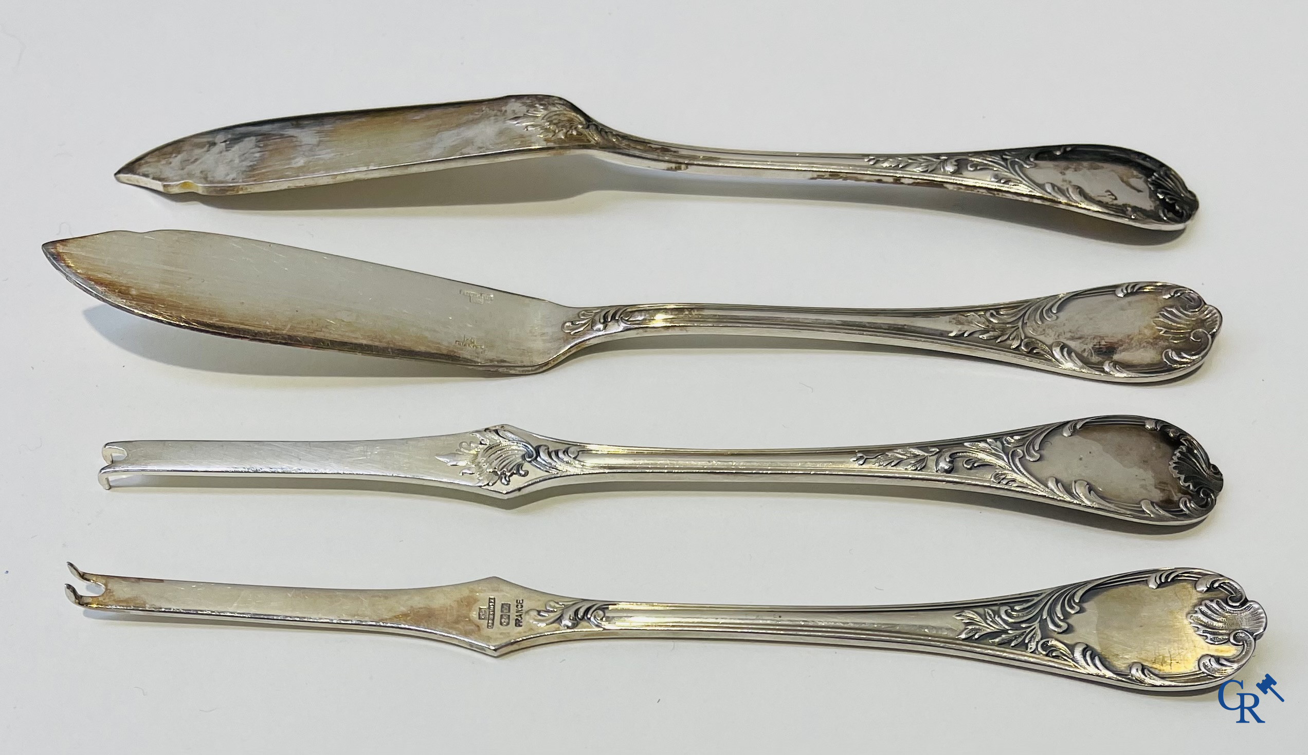 Christofle. Large lot of various silver-plated cutlery including Christofle.