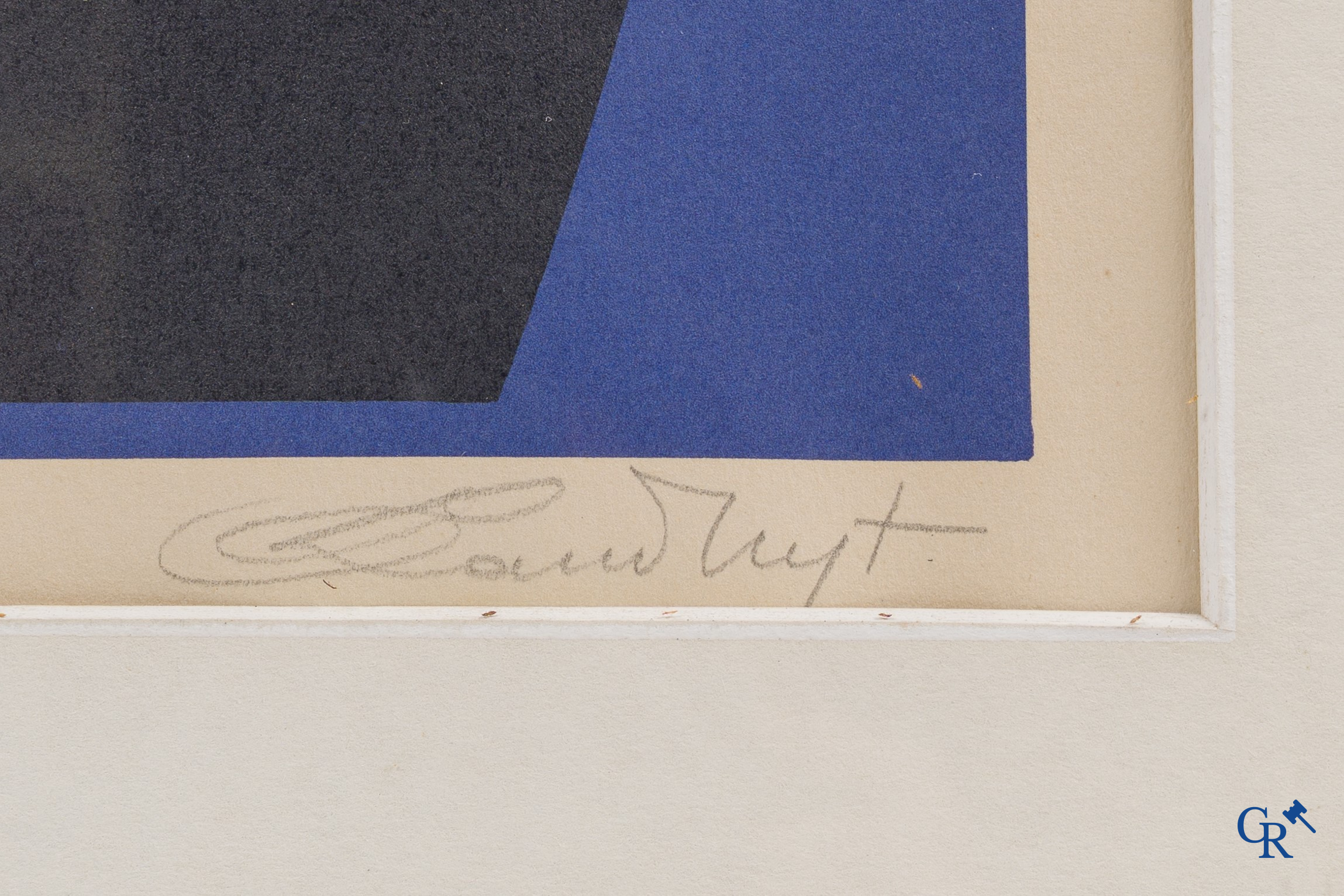 Octave Landuyt (1922-2024), "Kijken in de nacht 2" Kleurenlithografie op Lana papier. 50/80. Gesigneerd rechtsonder.