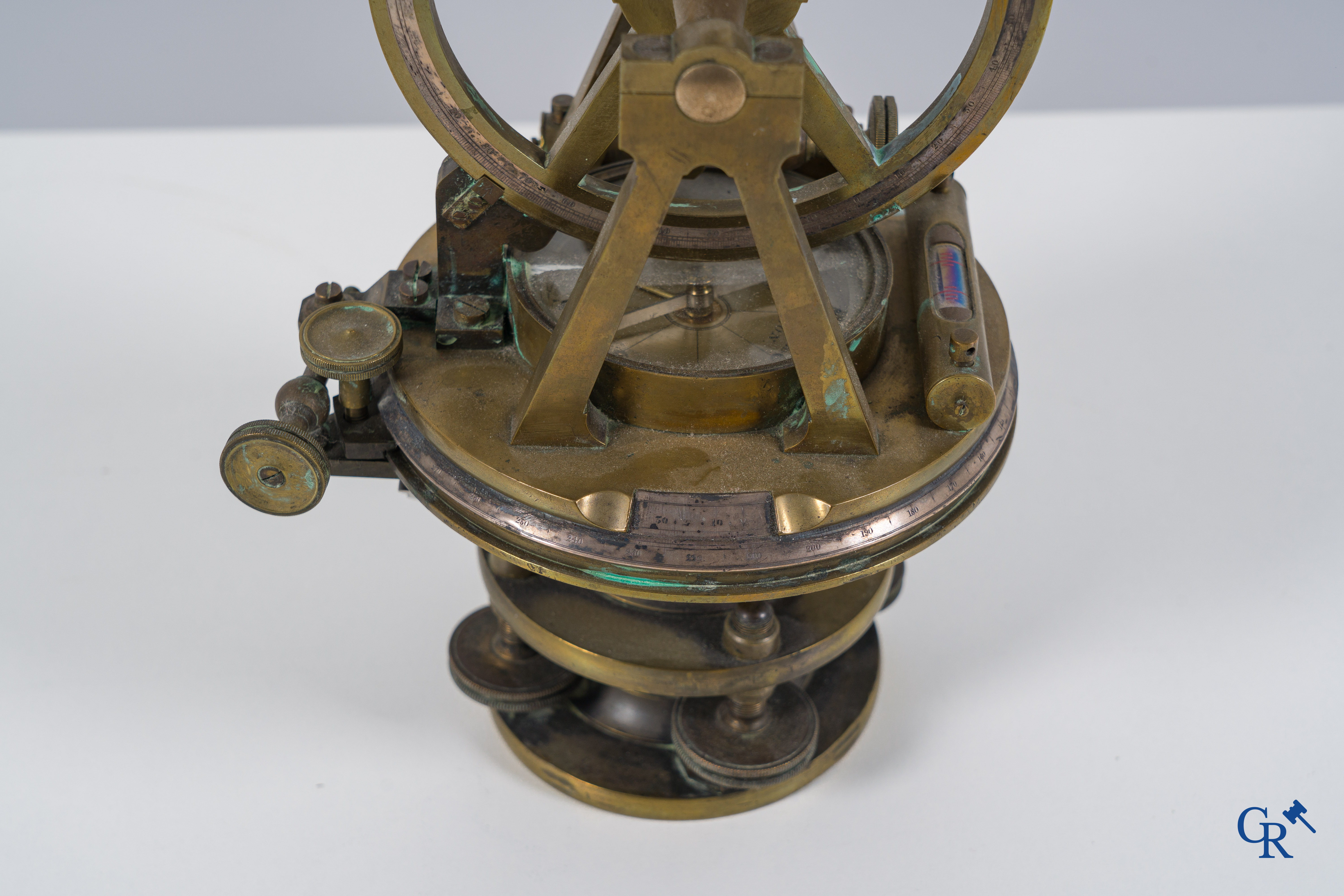 Scientific objects: A theodolite made by Troughton & Simms in London.