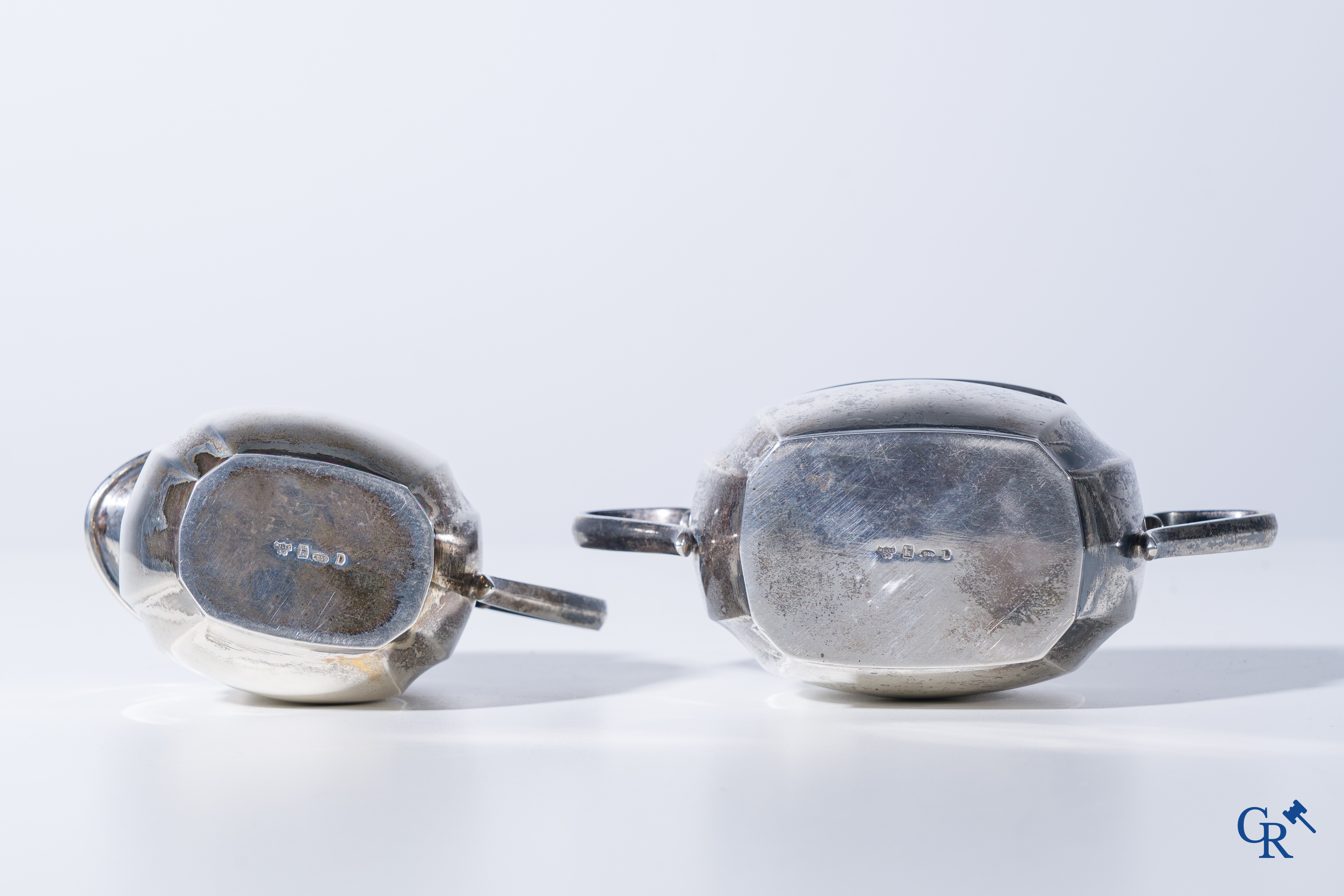 Silver: Mills Brussels, 4 pieces of a coffee and tea set in silver (900°/00).