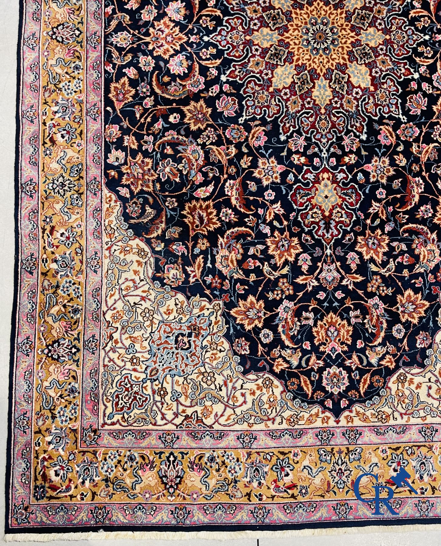 Oriental carpets: Isfahan, Iran. Large hand-knotted Persian carpet.