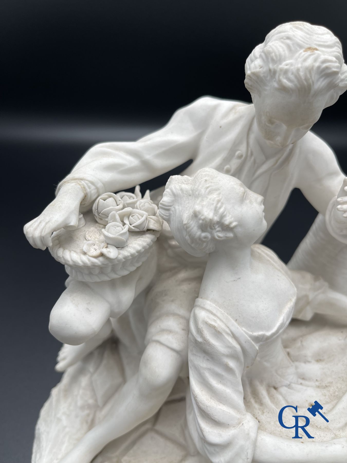 Sèvres: Biscuit group in Sèvres porcelain. late 18th century.