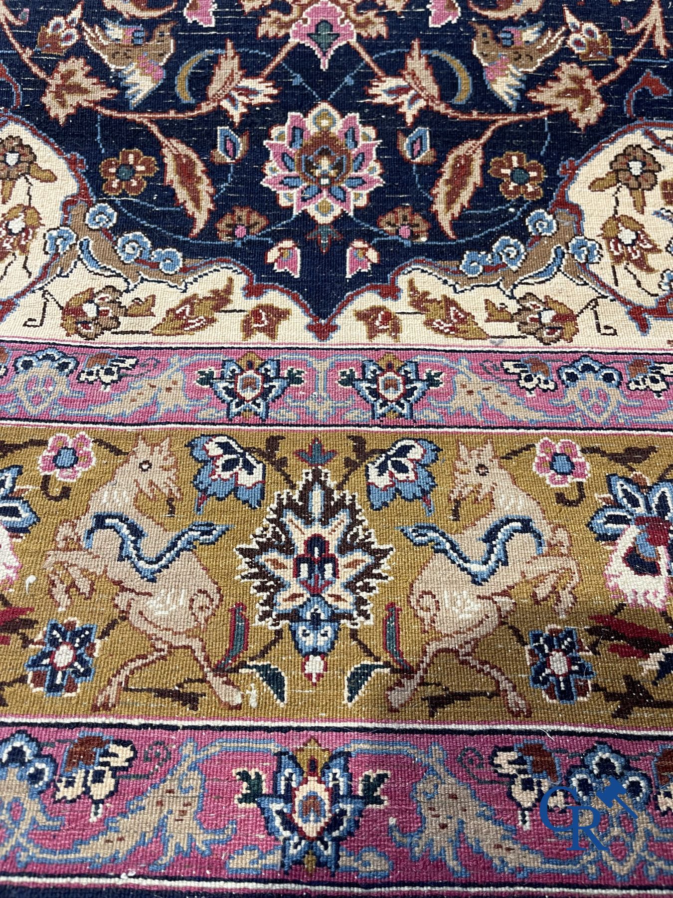 Oriental carpets: Isfahan, Iran. Large hand-knotted Persian carpet.