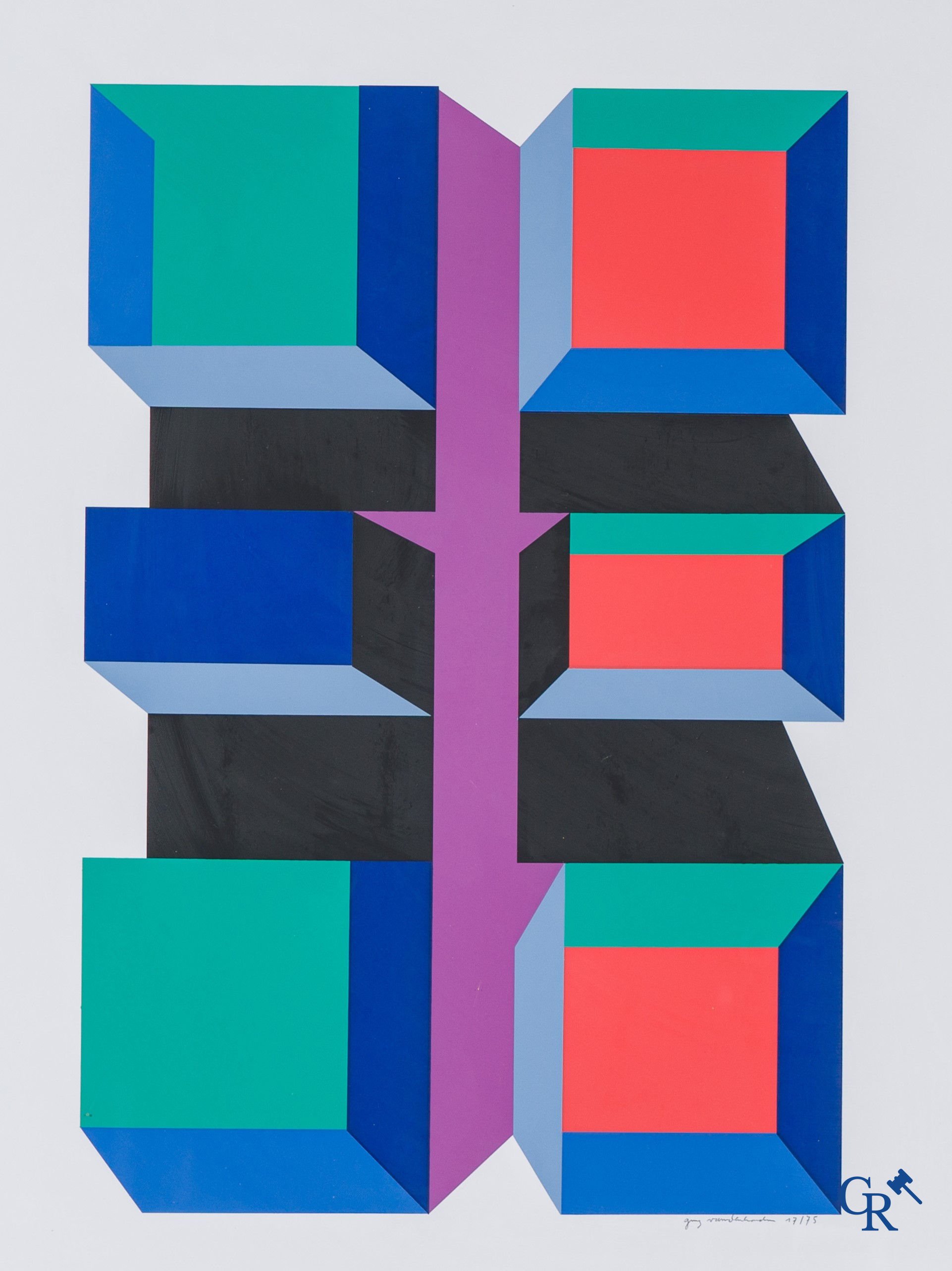 Guy Vandenbranden (1926-2014), Composition, lithographie 17/75, et composition datée '80, 269/300.