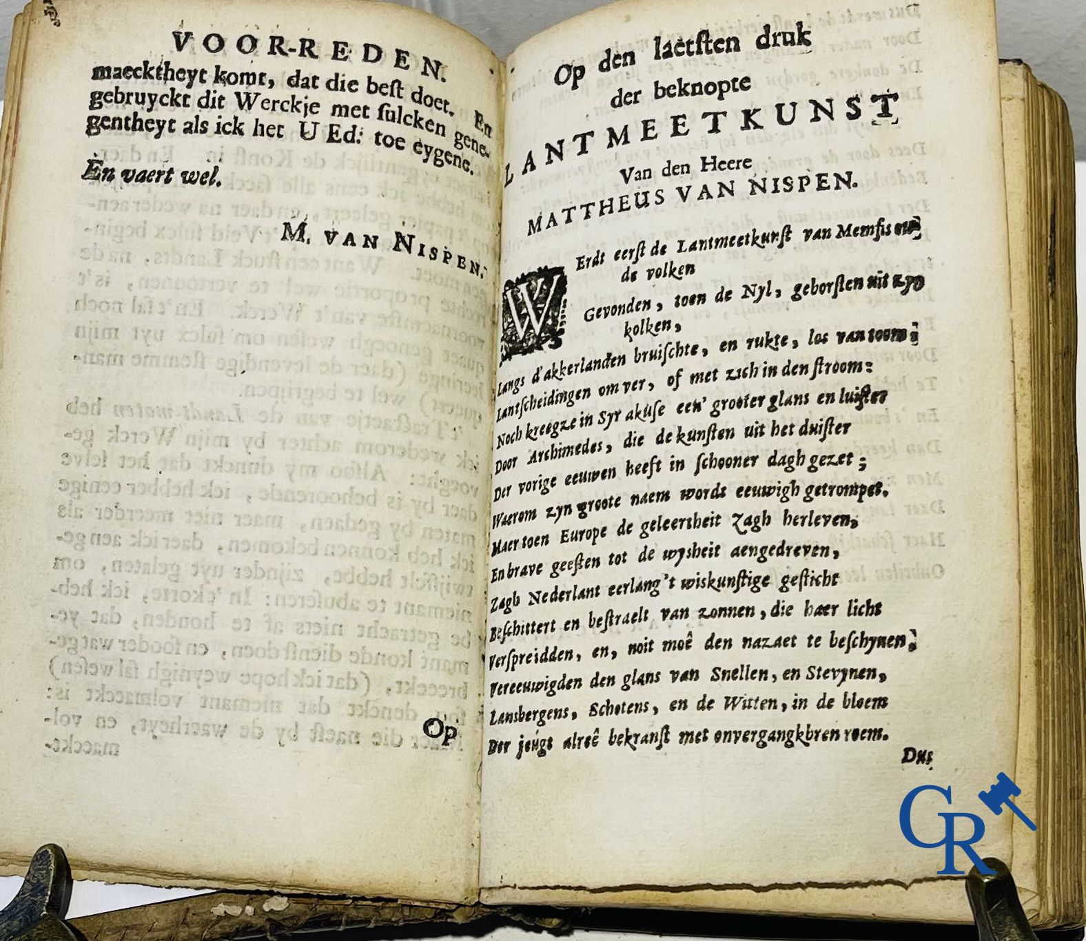 Early printed books: Mattheus Van Nispen. De Beknopte Lant-Meet-Konst. With Mattheus de Vries, in Dordrecht. 1708.