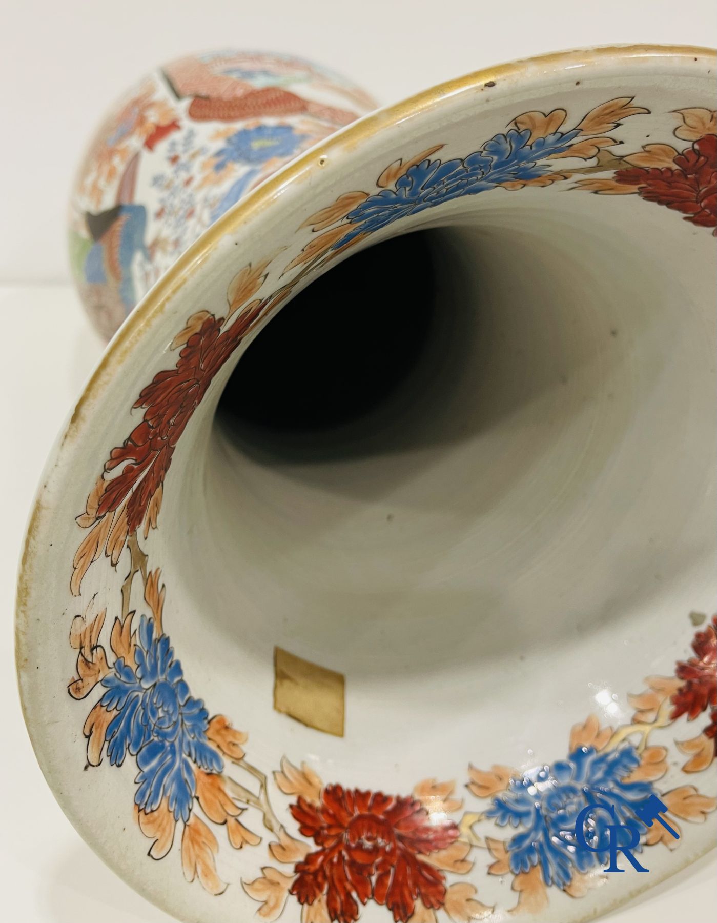 Asian Art: A large Japanese porcelain vase.