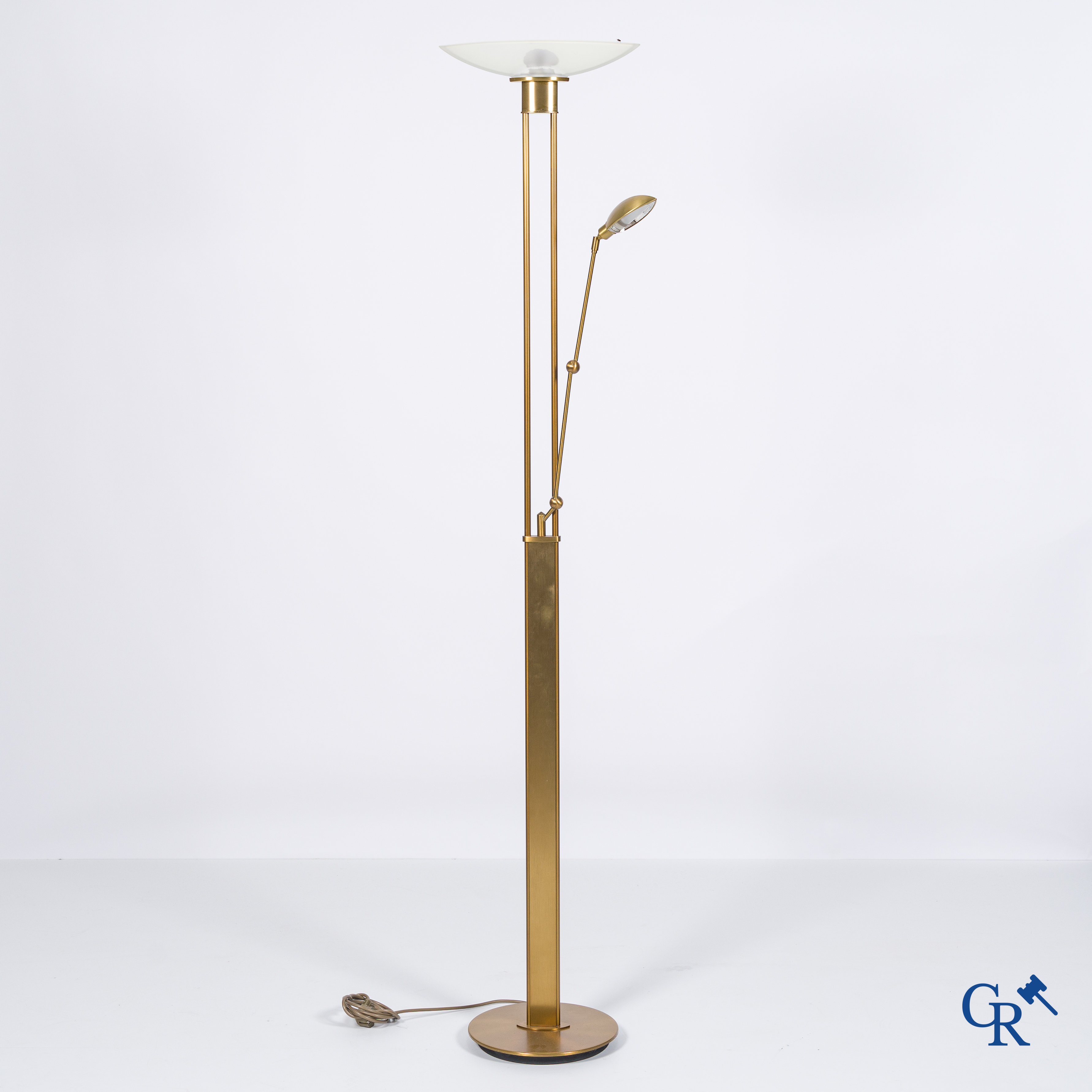 Holtkoetter Leuchten: 2 arm design floor lamp in brass.