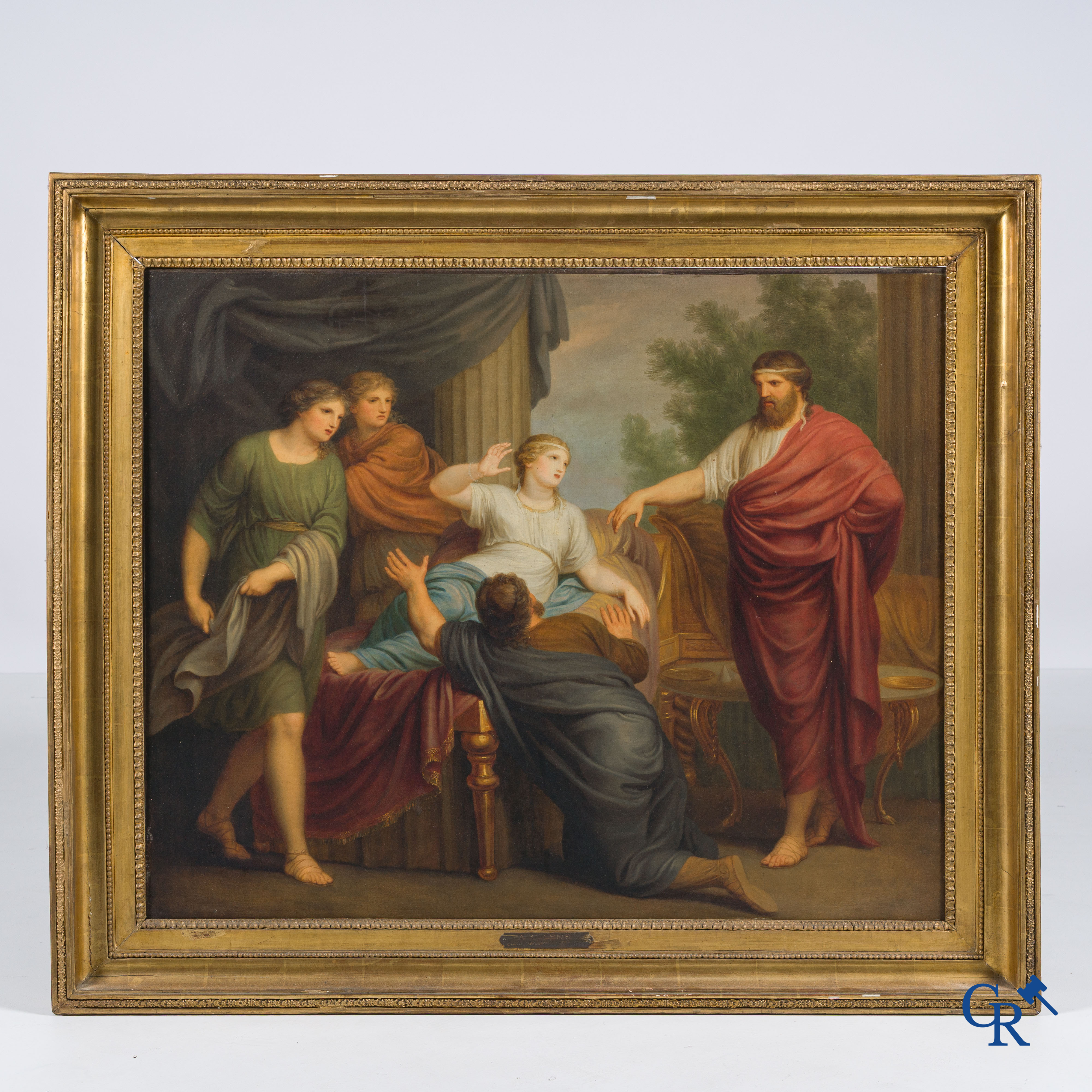 Andries Cornelis Lens (1739-1822) Olie op doek. Schilderij in de typische neoklassieke stijl.