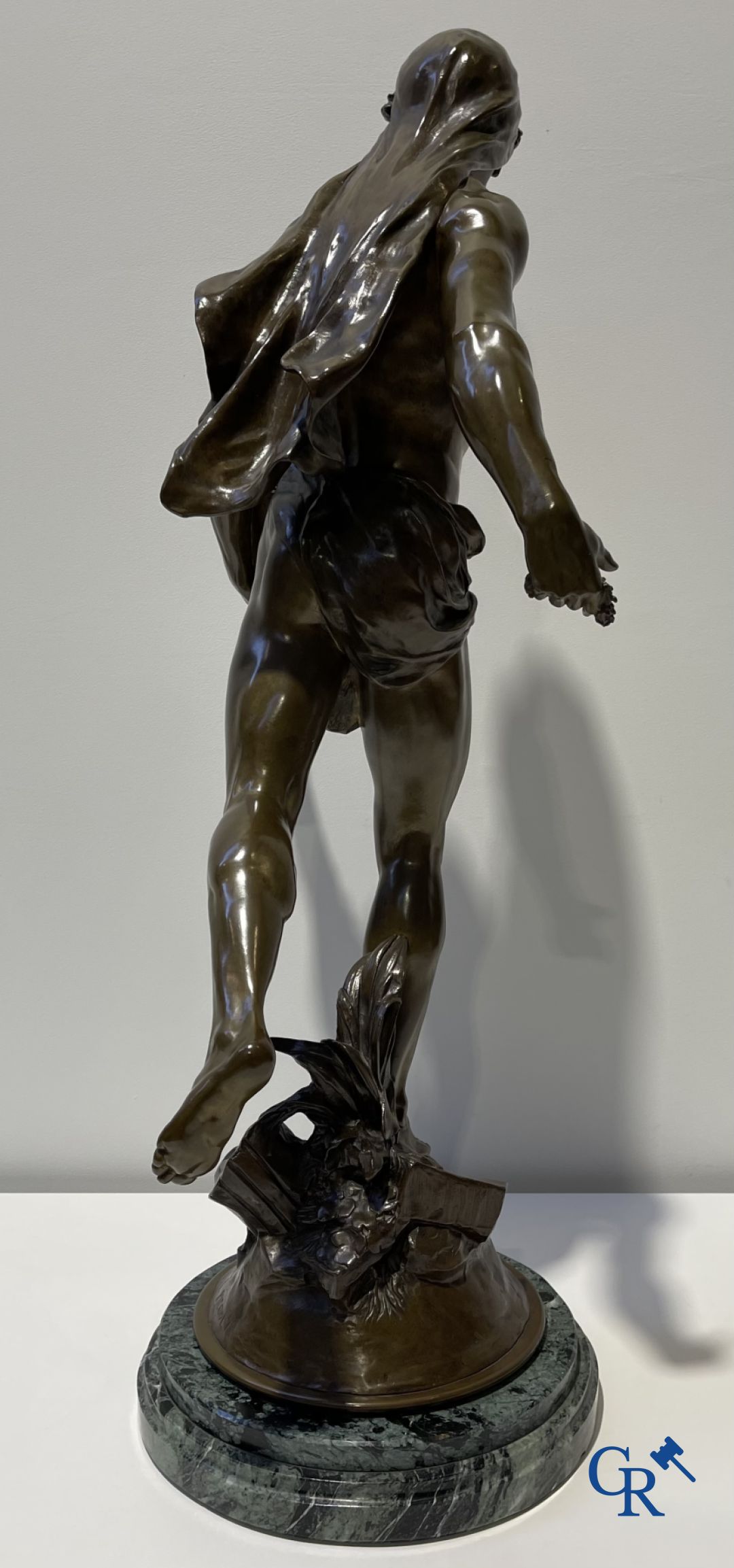 Emile Louis Picault (1833-1915) Grande statue en bronze "Le Semeur d'idées"<br />
Cachet de fonderie Collin & Cie Paris.