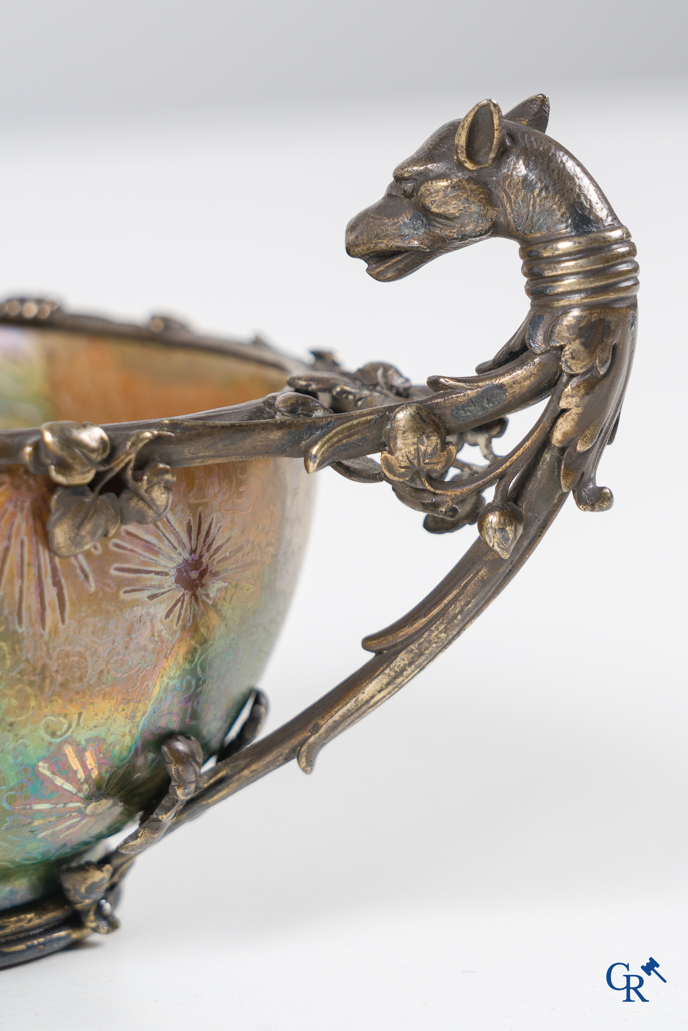 Frédéric Boucheron, Clement Massier and Lucien Hirtz. Forged silver and ceramics. Paris work circa 1897.