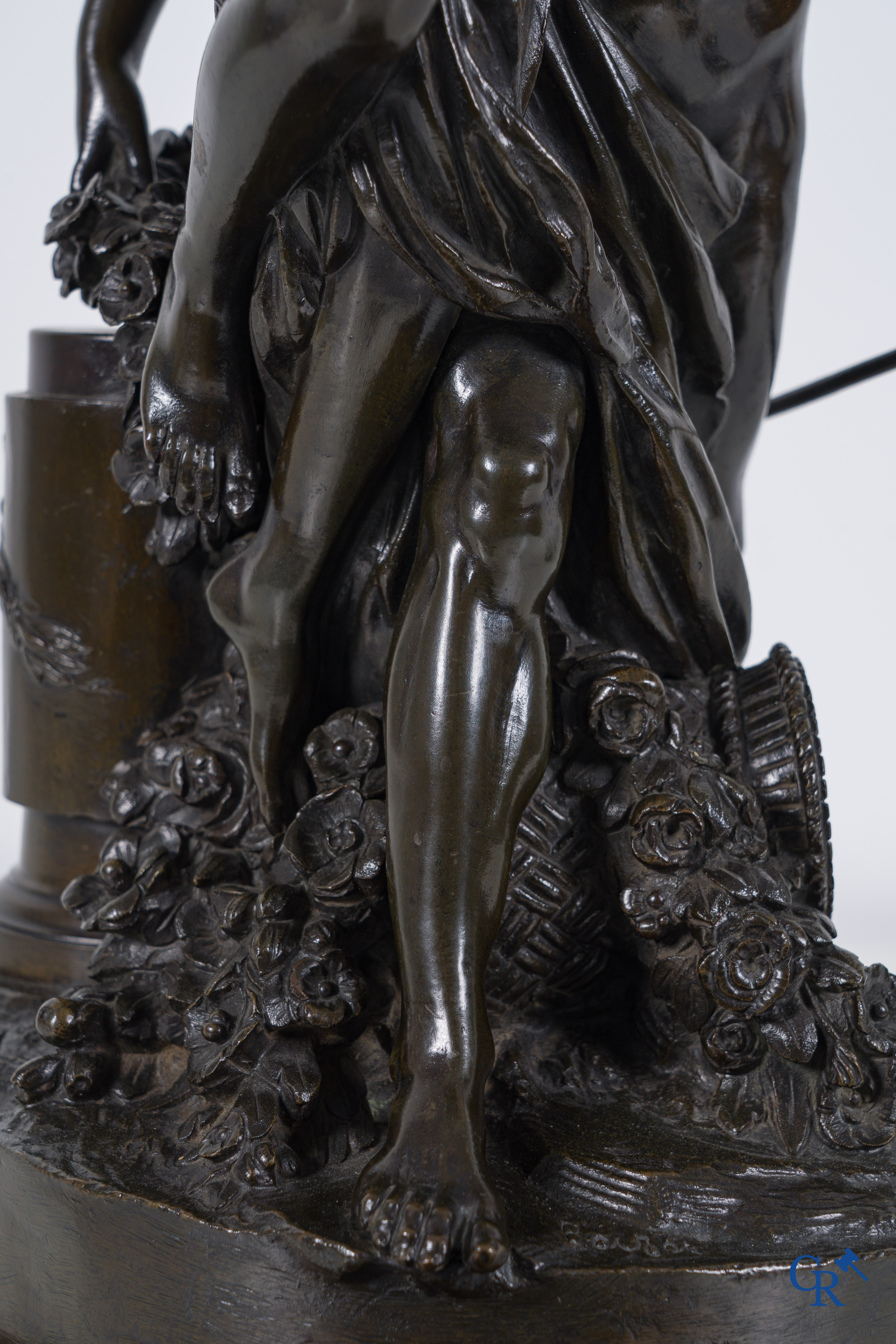 Simon Louis Boizot (1743-1809) The abduction of Proserpine by Pluto, Bronze statue on a marble pedestal. 19th century.