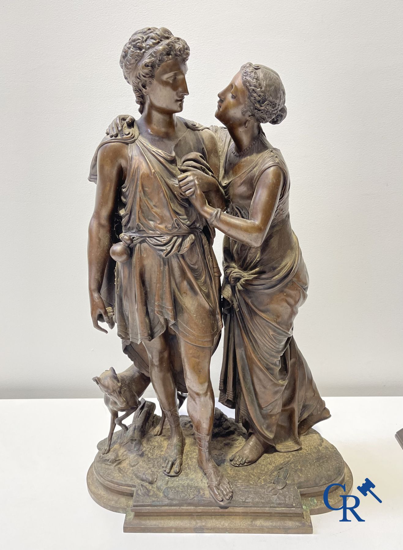 2 Bronze sculptures. Leon Grégoire and Leon Pilet "Allégorie de la fidélité". 19th century.