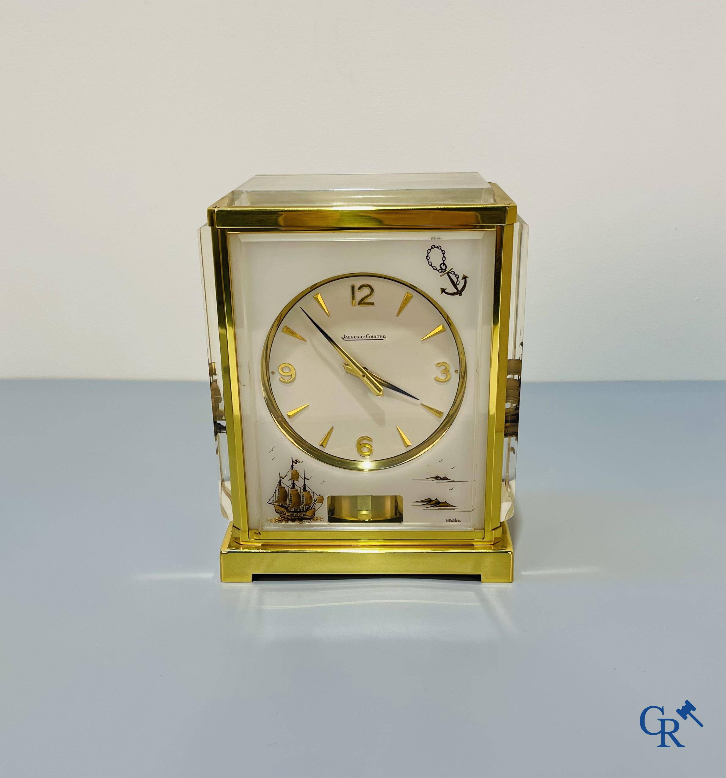 Jaeger-LeCoultre, Pendule Atmos Marina in originele opberg koffer en originele doos van levering.