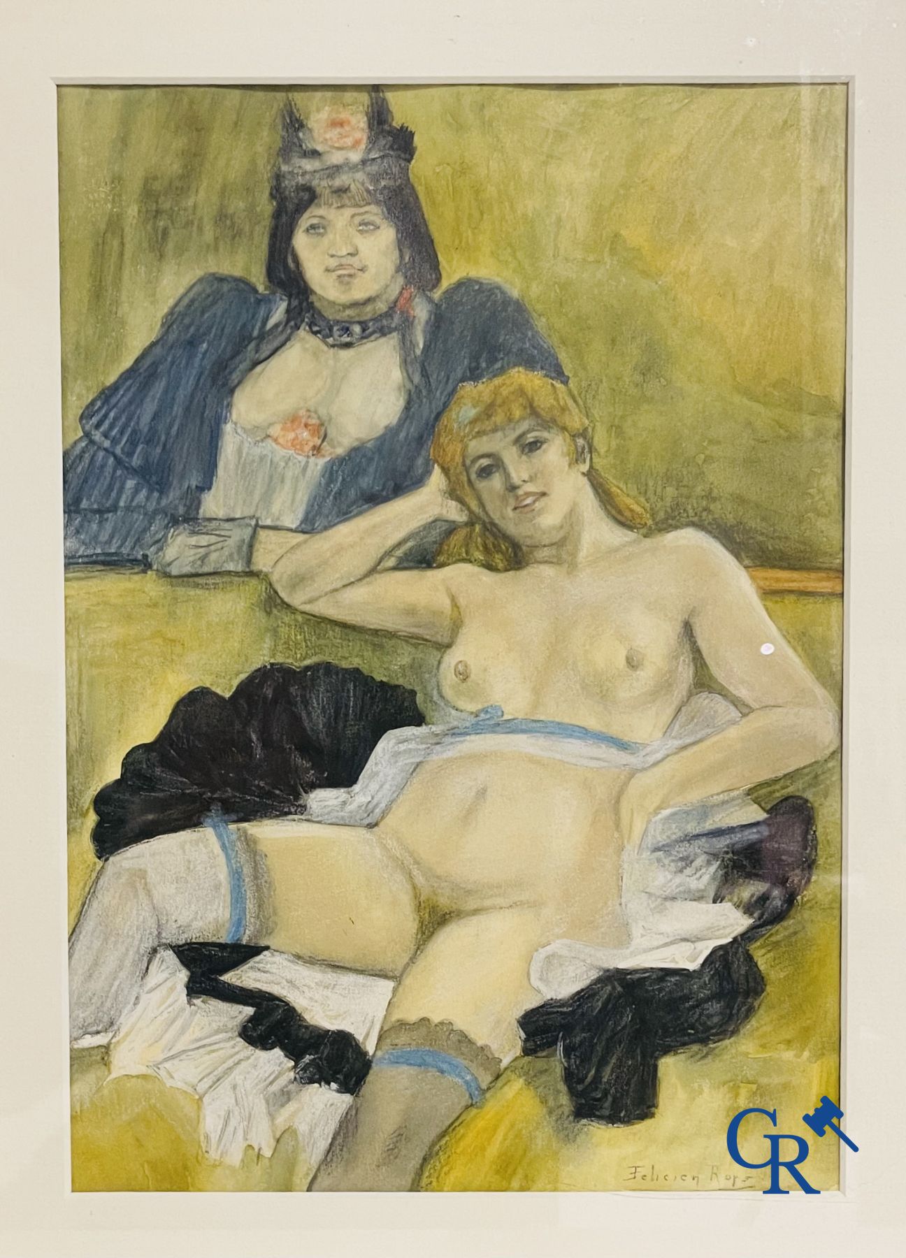 Naar Felicien Rops (1833-1898) "Les deux amies."