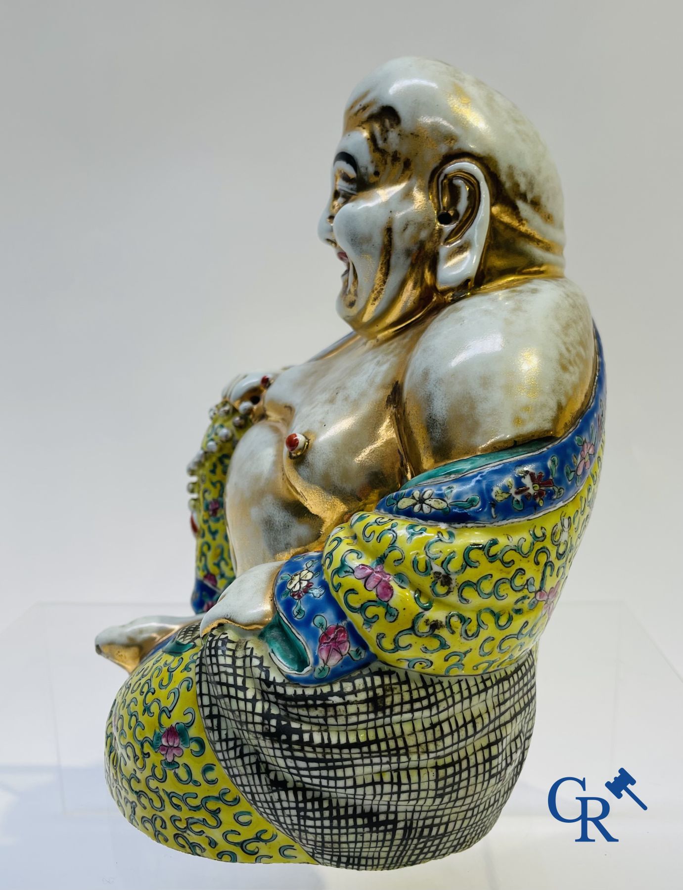 Porcelaine chinoise: Grand Bouddha rieur.