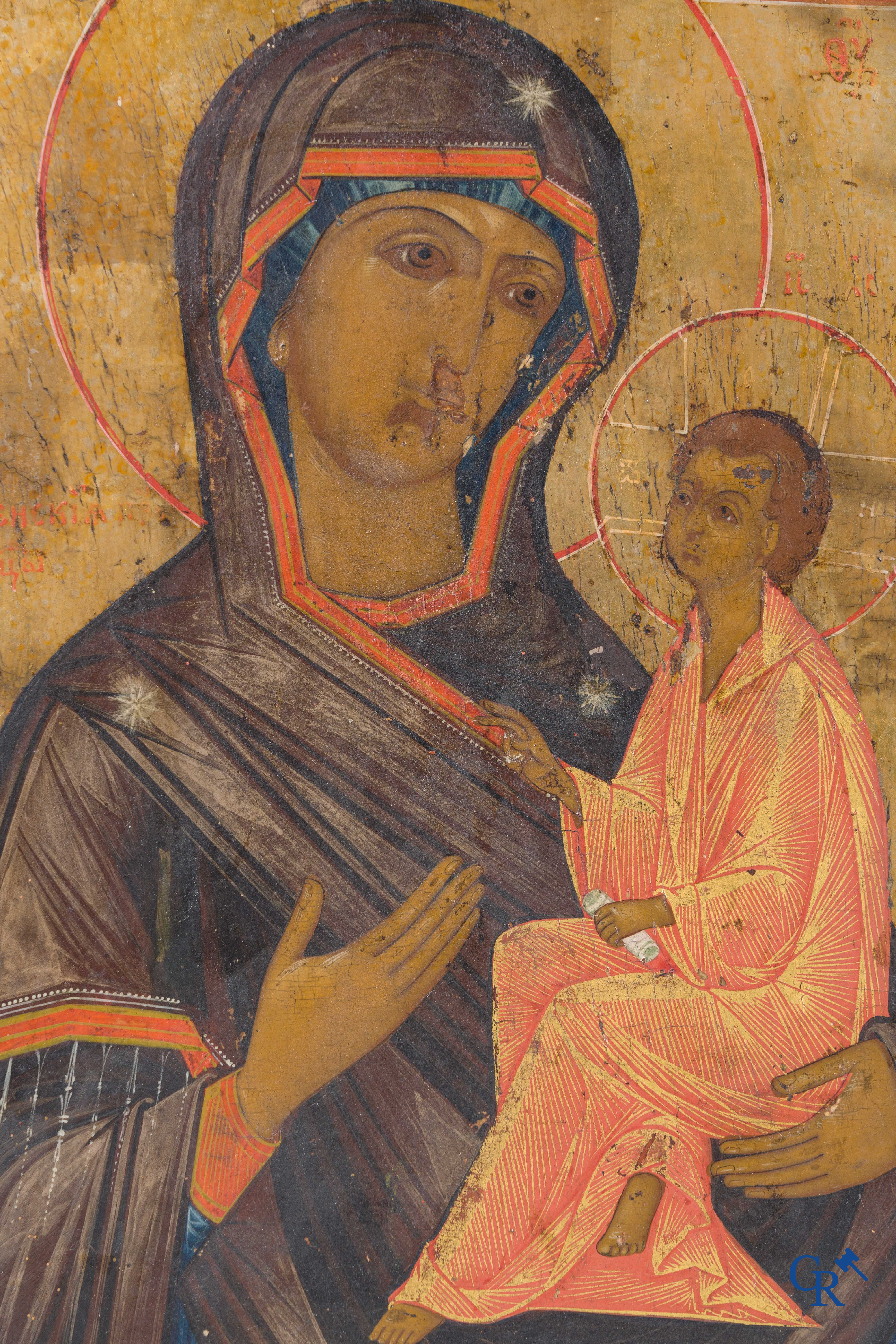 Icon: A 19th century icon. Mary with child.