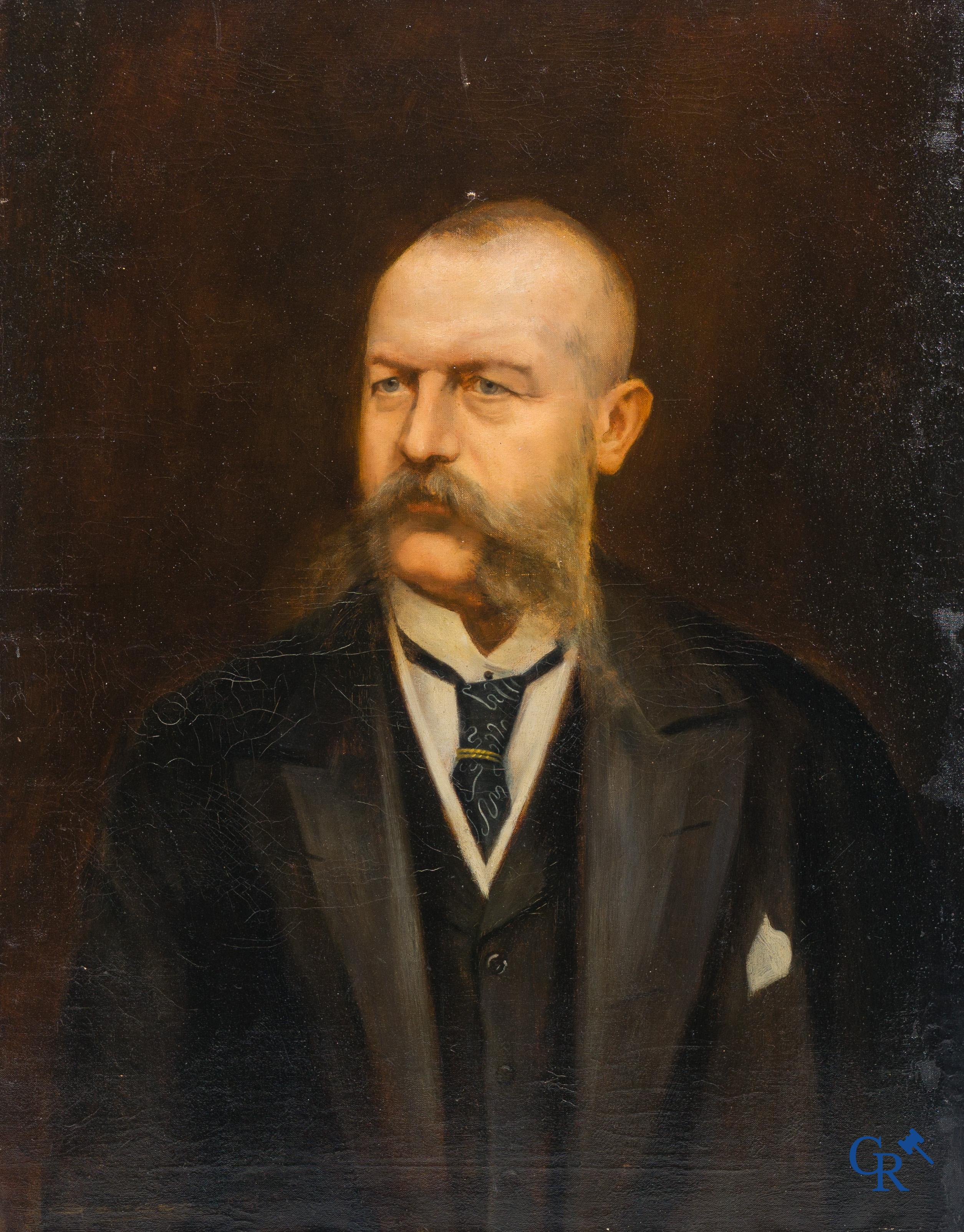 Un lot de 2 portraits. Huile sur toile. XIXe siècle.