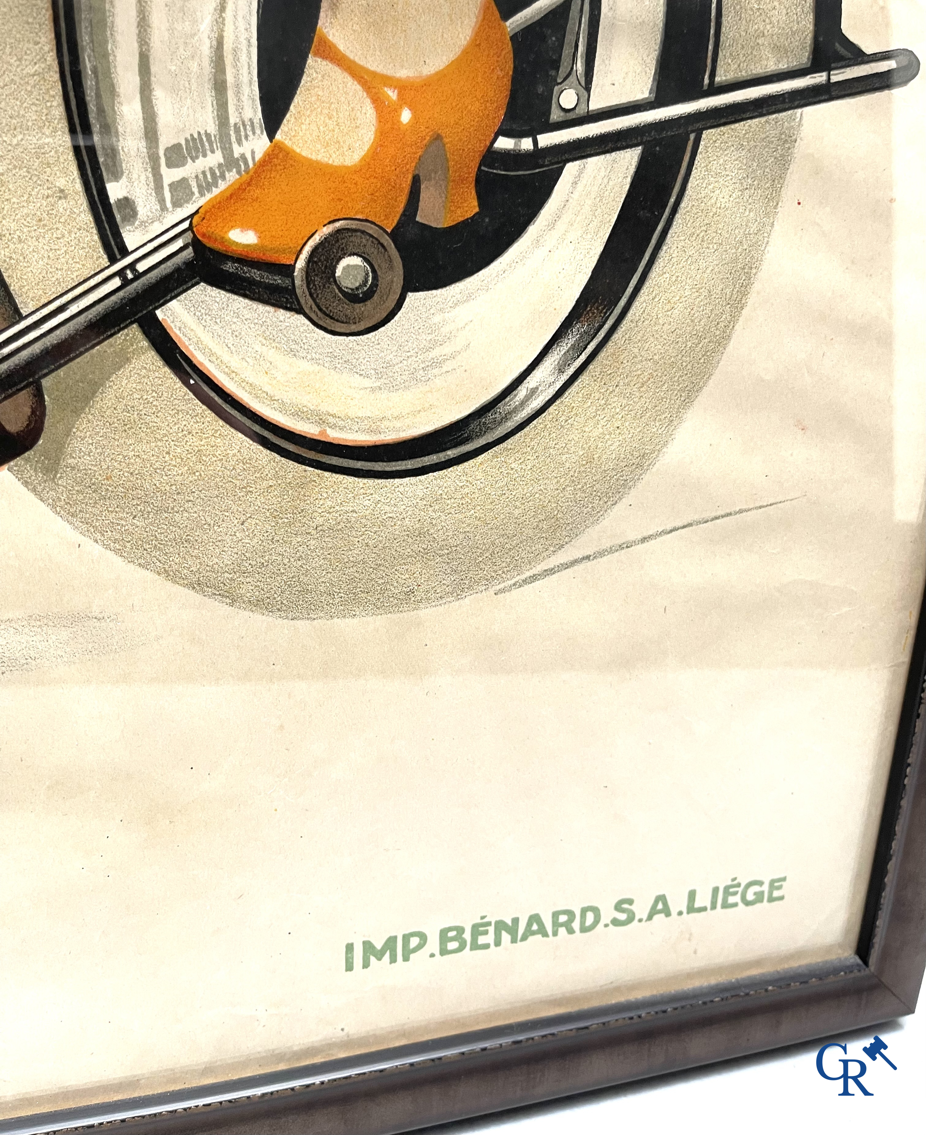 FN Motorfabriek Herstal, Zeldzame en originele publiciteitsaffiche voor de FN motorfiets type Sahara. Circa 1930.