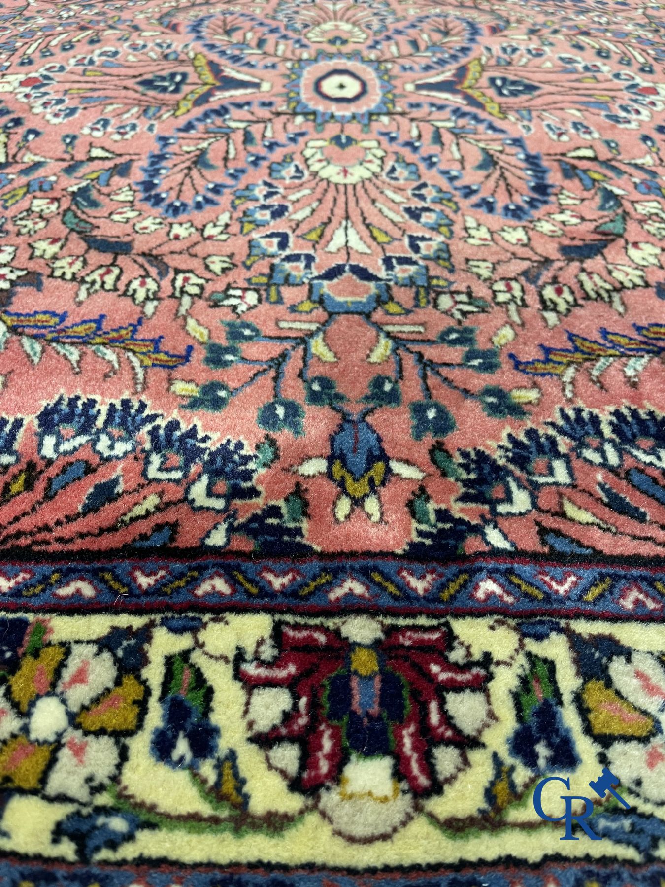 Oriental carpets: Iran, Sarouk. Hand-knotted Persian carpet in wool.