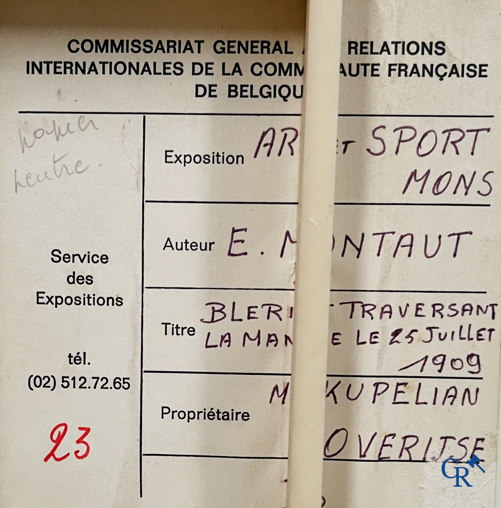 Ernest Montaut. Bleriot traversant la Manche. Kleuren lithografie,  Montaut Mabileau, copyright 1909.