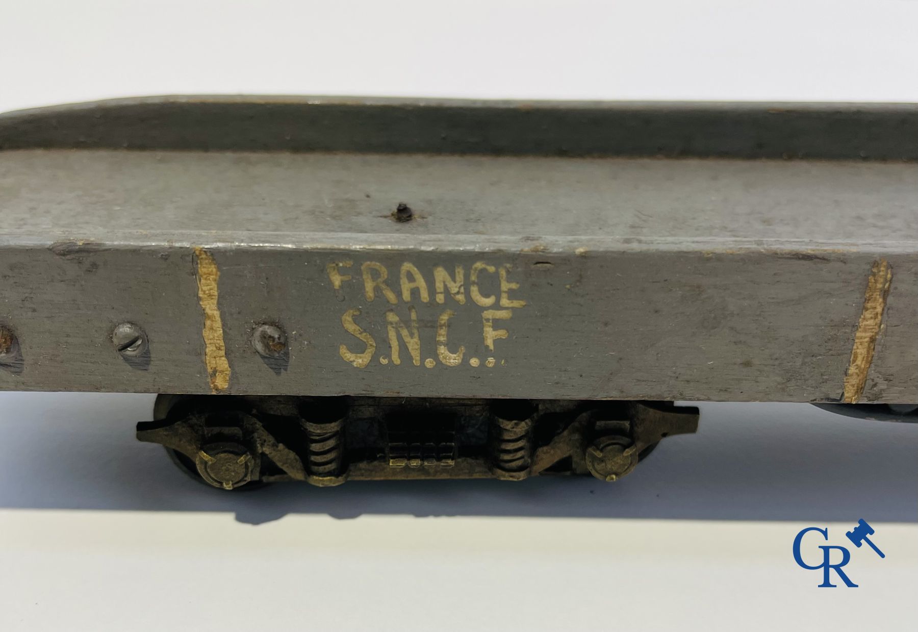 Old toys: Märklin, Locomotive with towing tender and dining car.<br />
About 1930.