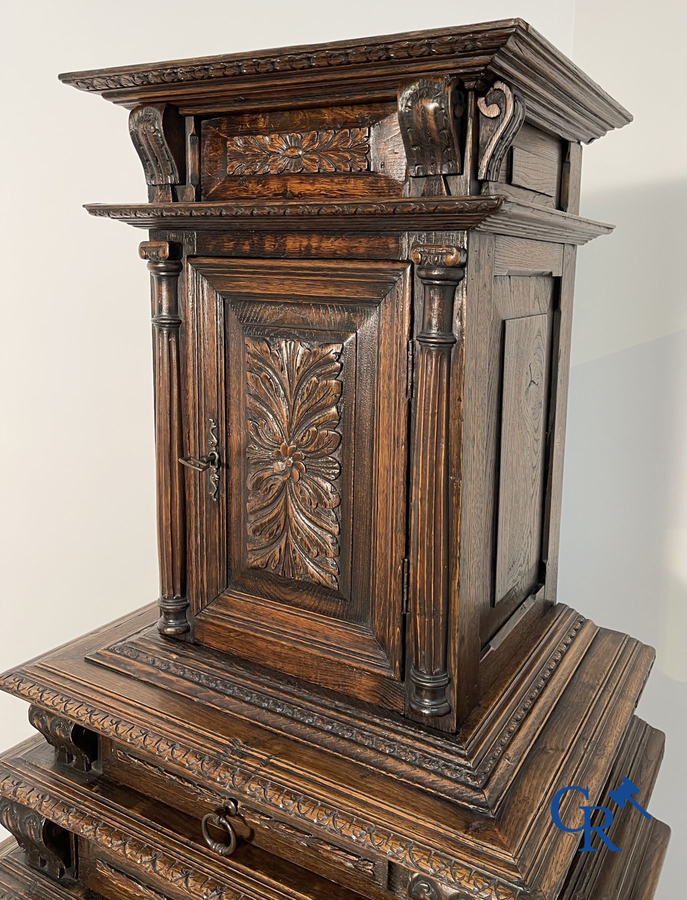 Furniture: An oak sacristy credence.