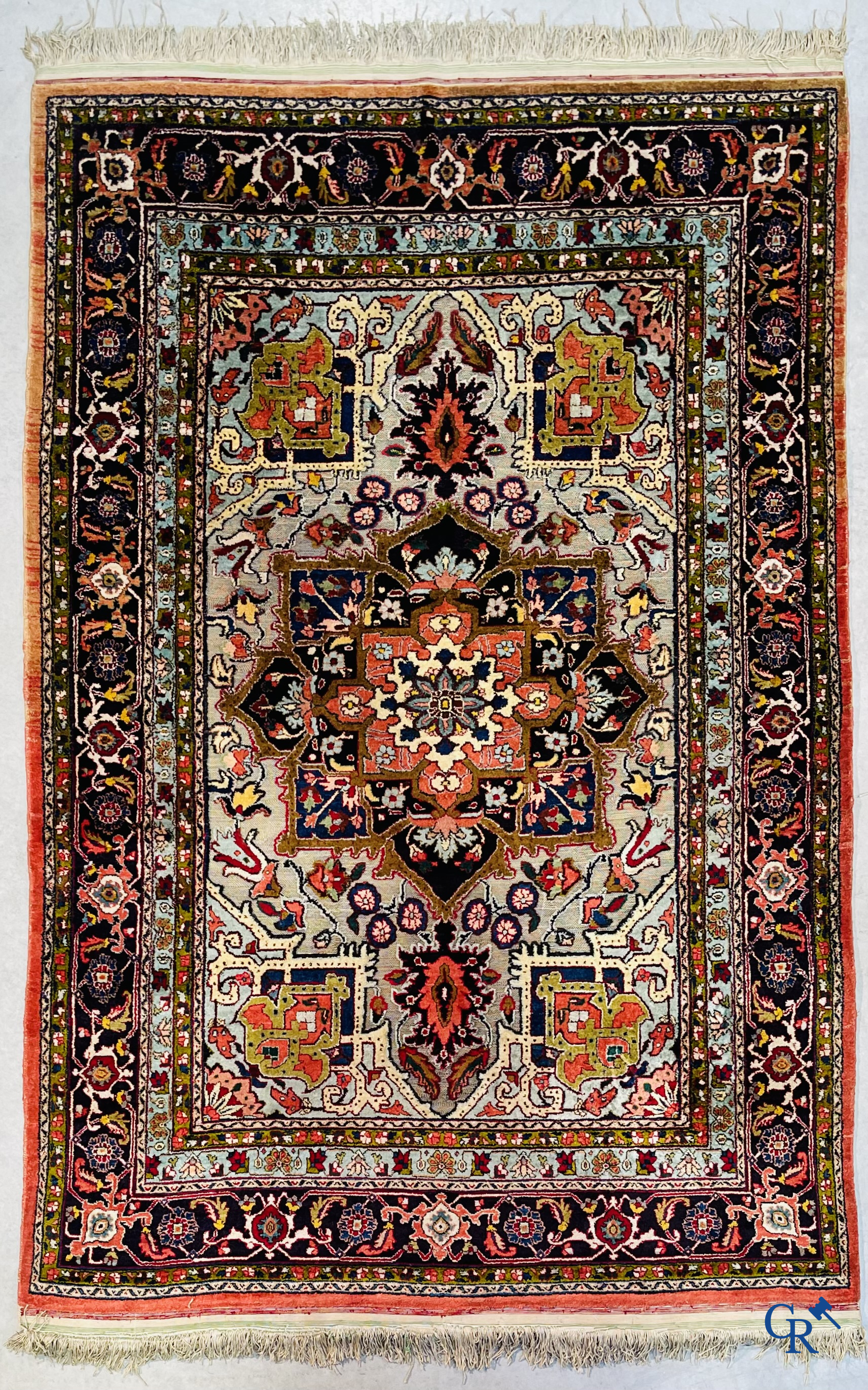 Oriental carpets: Heriz, an exceptionally finely knotted carpet decorated with silver thread.