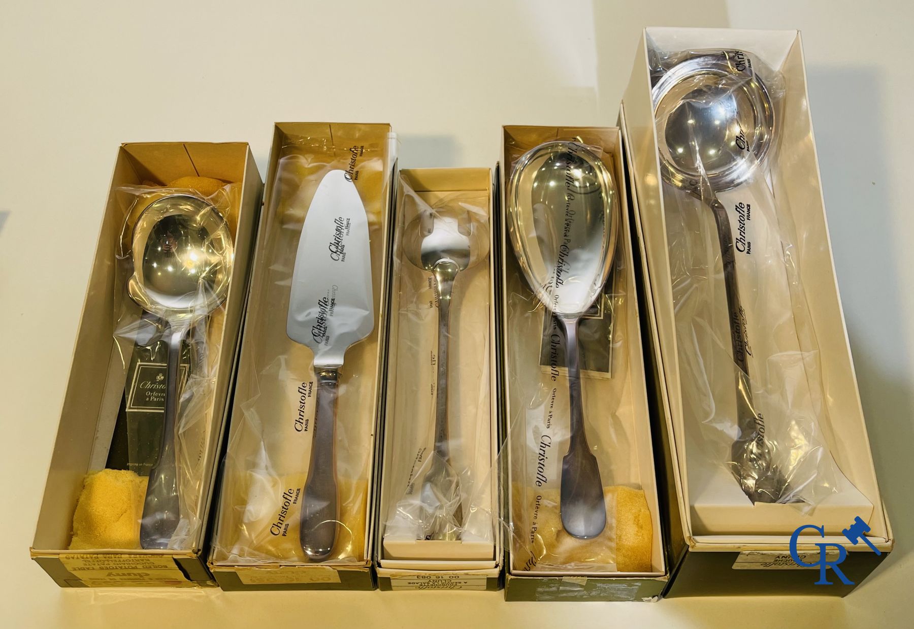 Christofle. 163-pieces silver-plated cutlery Christofle France model Cluny in the original unopened packaging.