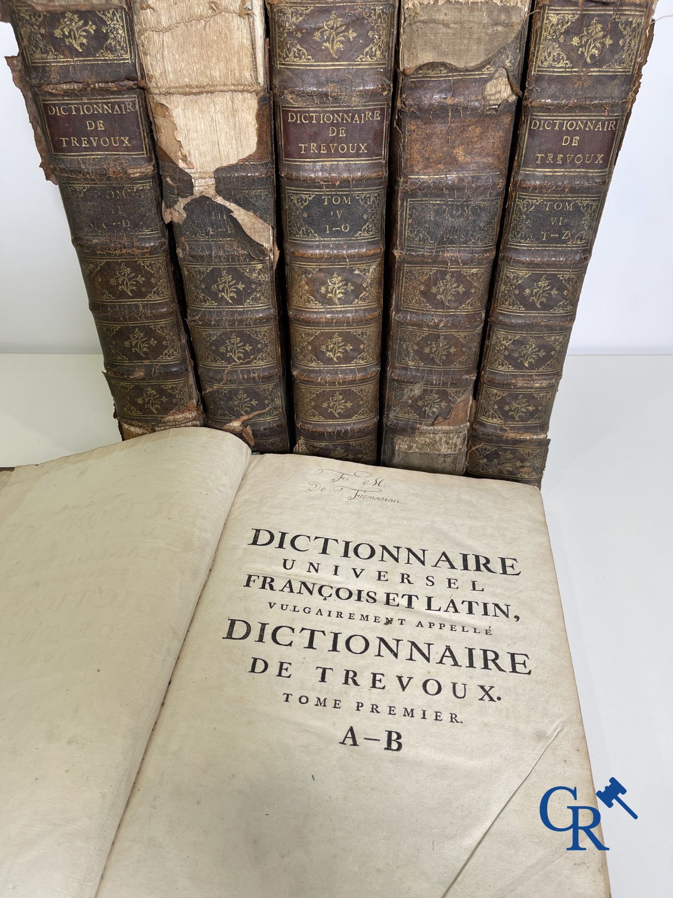 Oude boekdrukken: Dictionnaire de Trévoux, Pierre Antoine 1740.