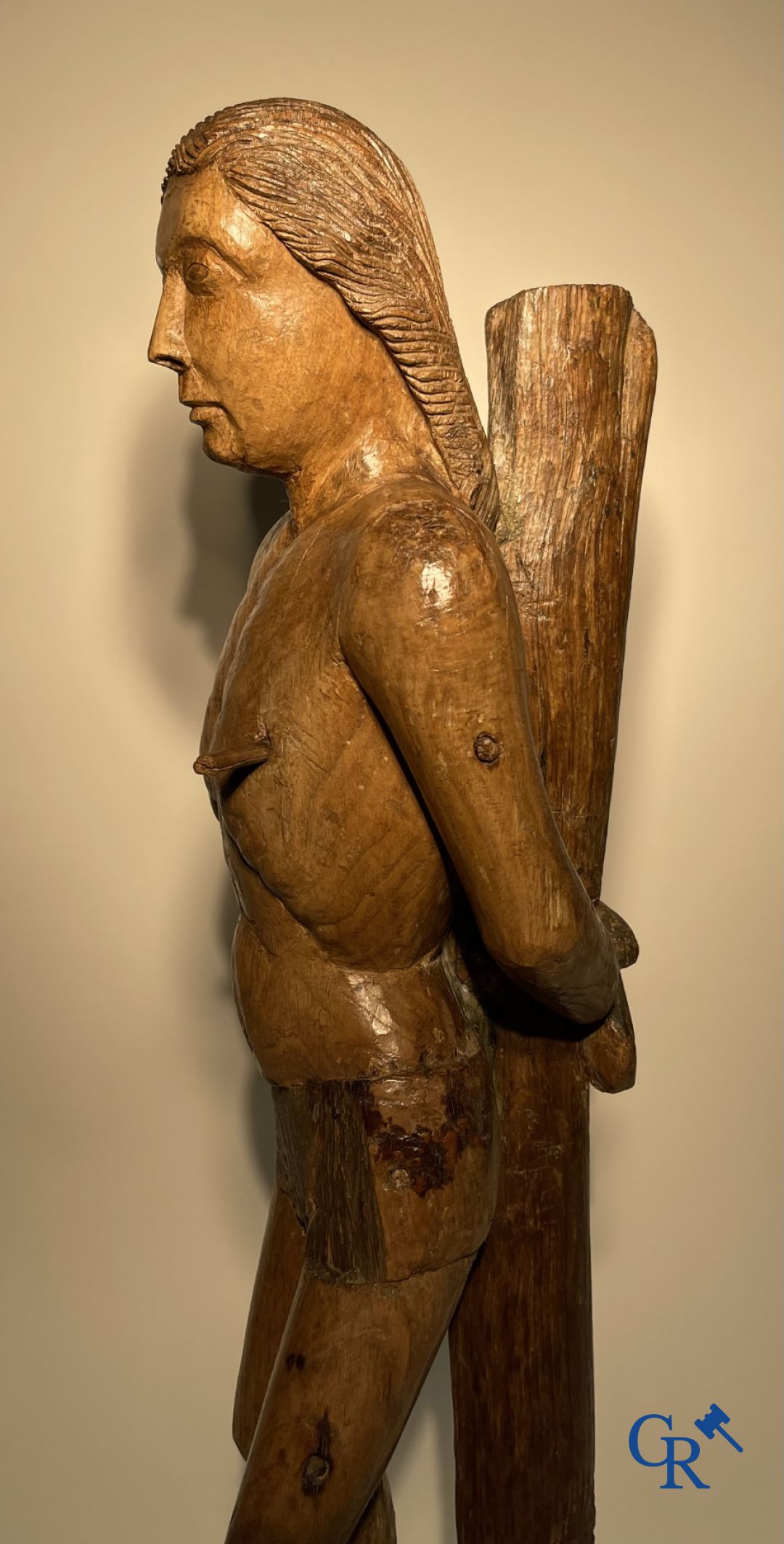 Wooden sculpture: Saint Sebastian 16th - 17th century.