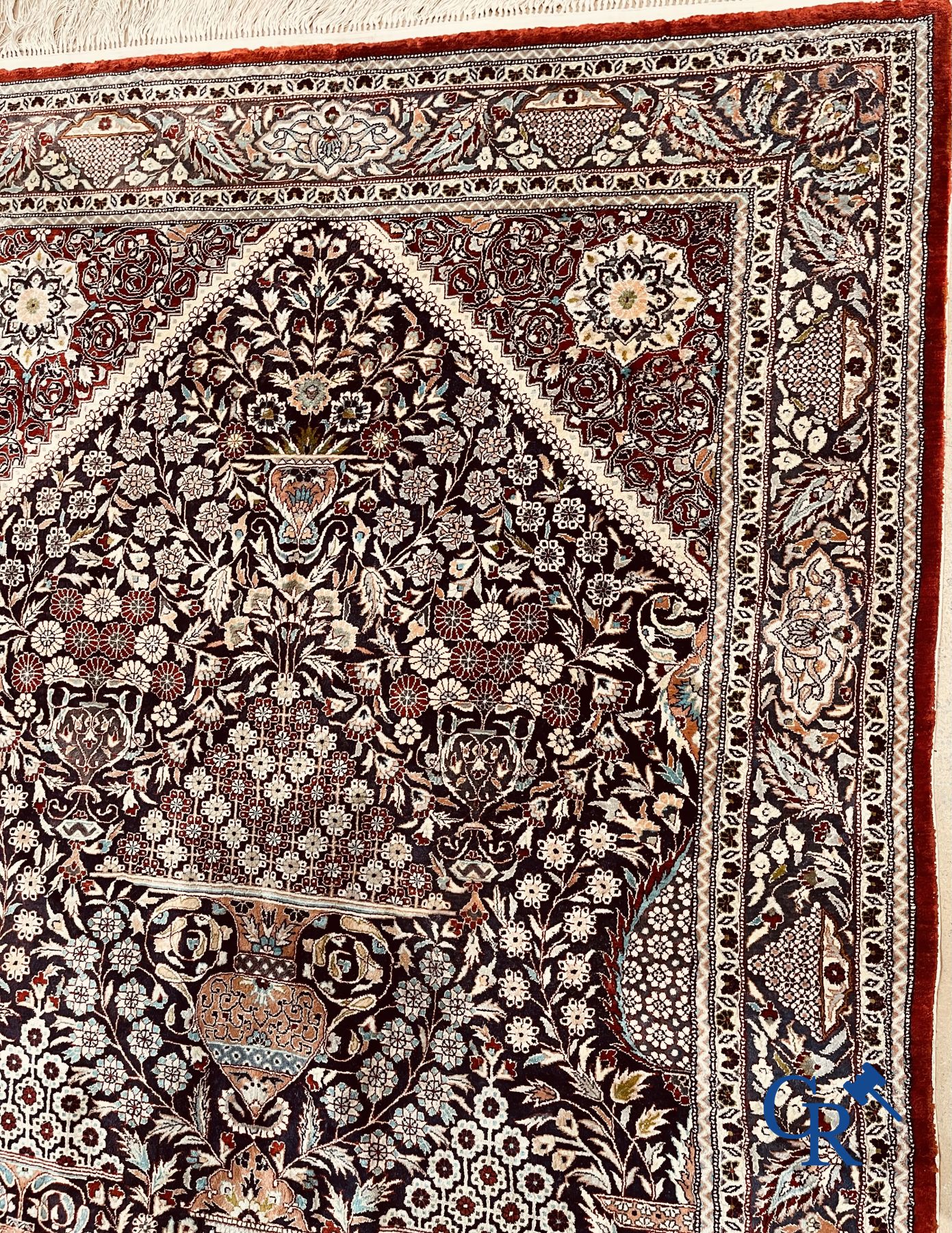 Carpet: Oriental carpet wool and silk