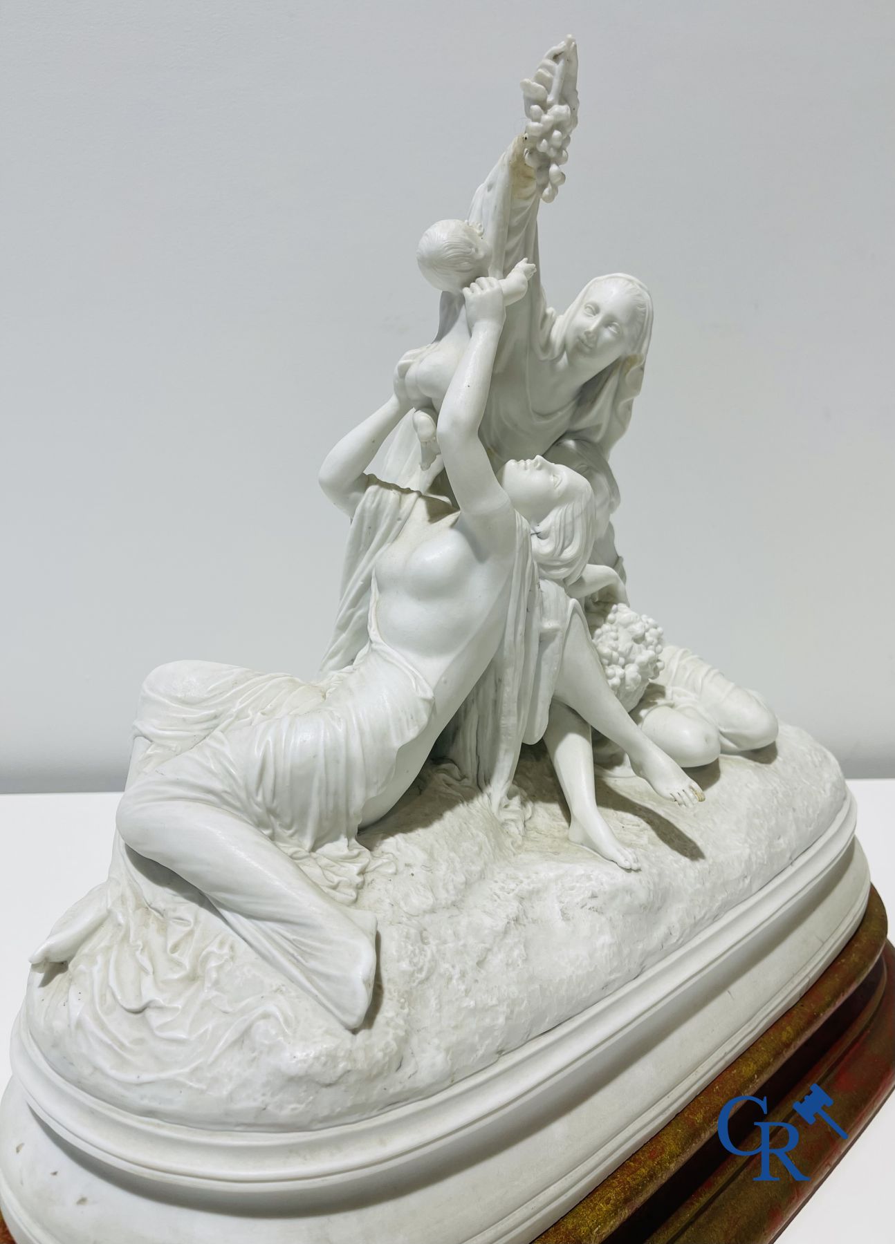 Large statue in white biscuit in the manner of Sèvres. 19th century.