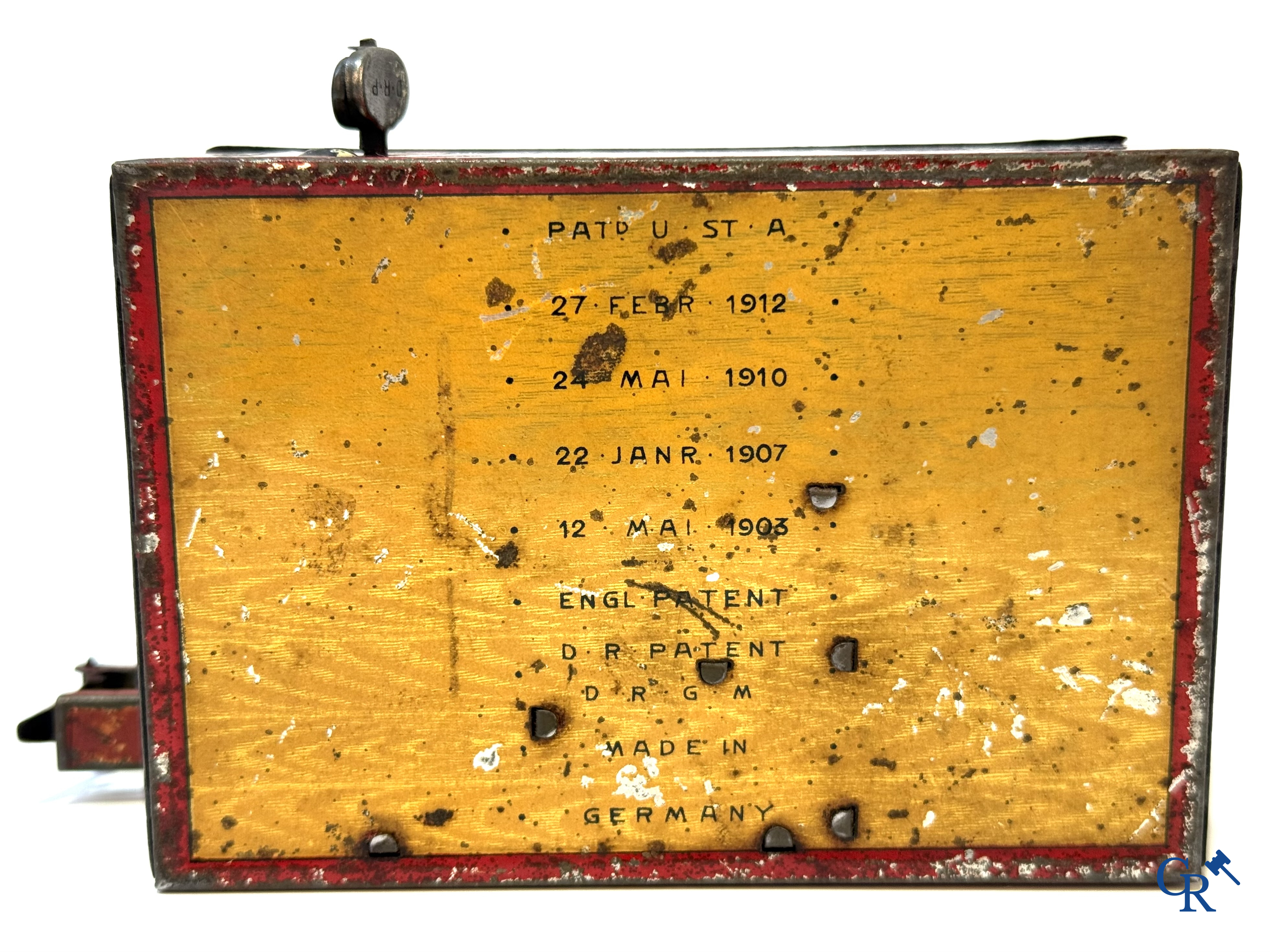 Lehmann, mechanisch speelgoed. "Alabama coon jigger" Tapdanser in beschilderd blik. Duitsland circa 1920.