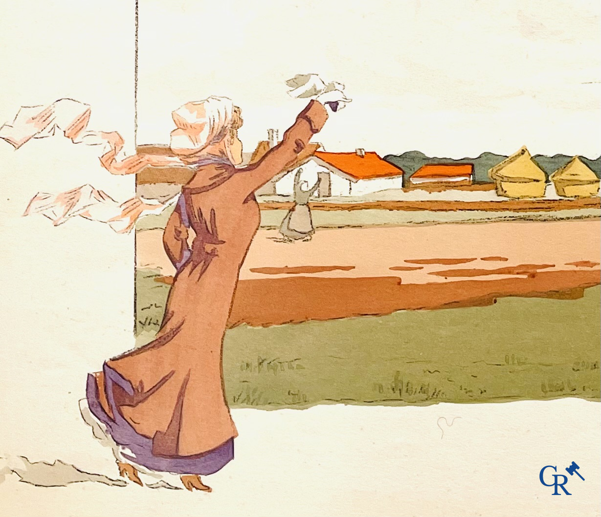 Georges Geo-Bric, Kleuren lithografie. Emile Dubonnet, le gagnant sur monoplan Tellier. Mabileau Paris 1910.