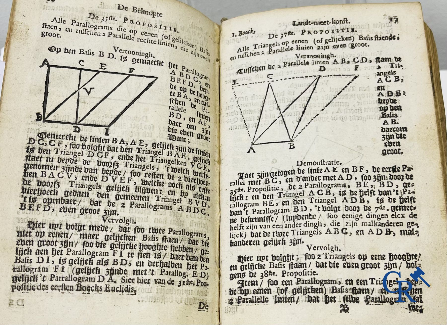 Early printed books: Mattheus Van Nispen. De Beknopte Lant-Meet-Konst. With Mattheus de Vries, in Dordrecht. 1708.