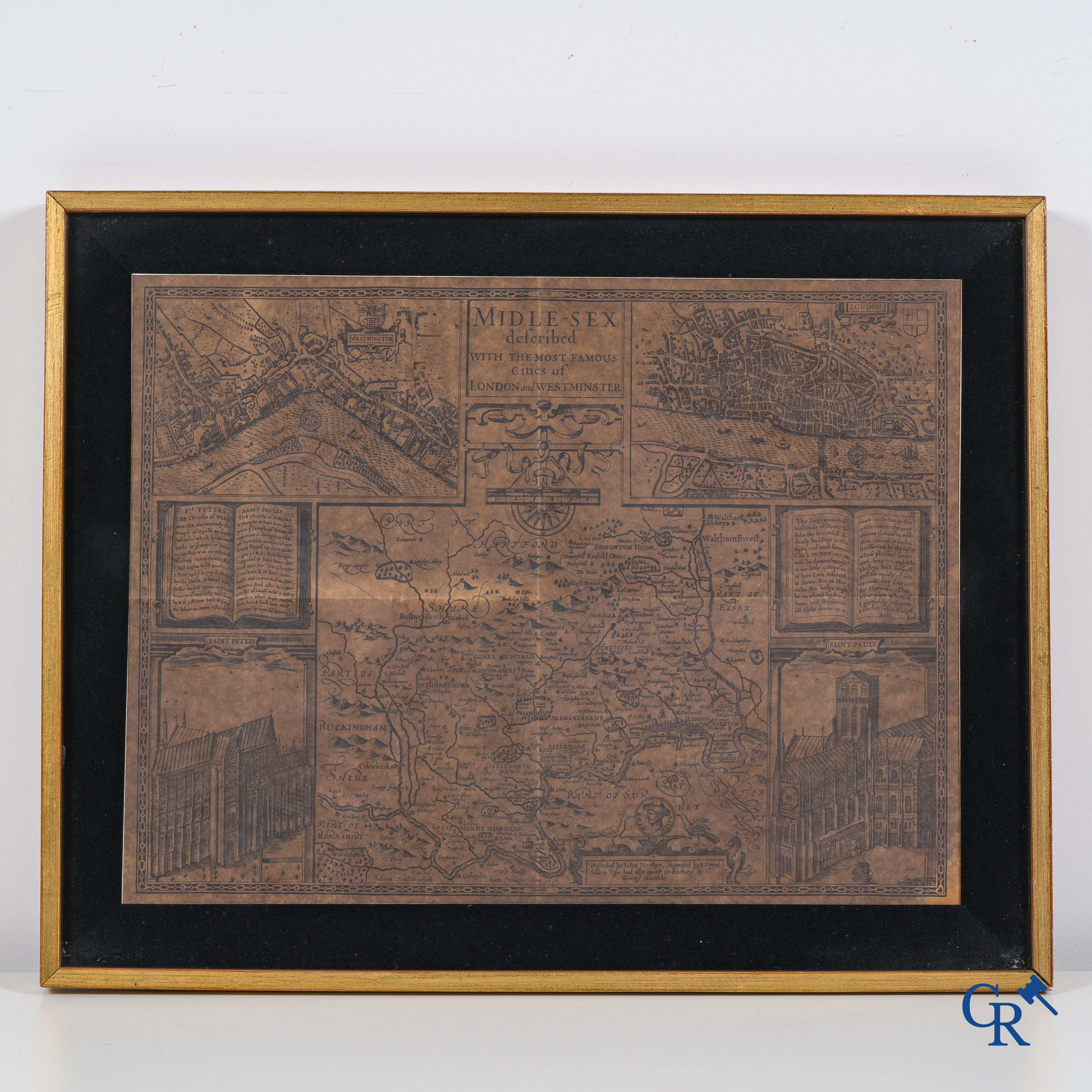 Jodocus Hondius, (Wakken 1563-Amsterdam 1612) cartograaf, plattegrond 1610.