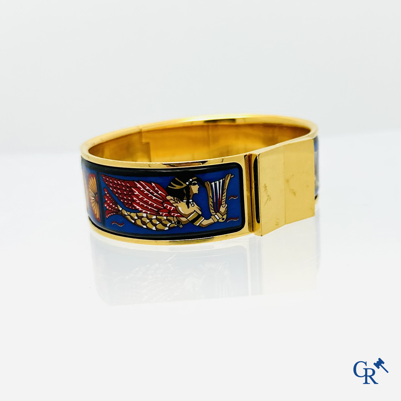 Hermès: Bracelet clic clac émaillée (décor grècque egypte)