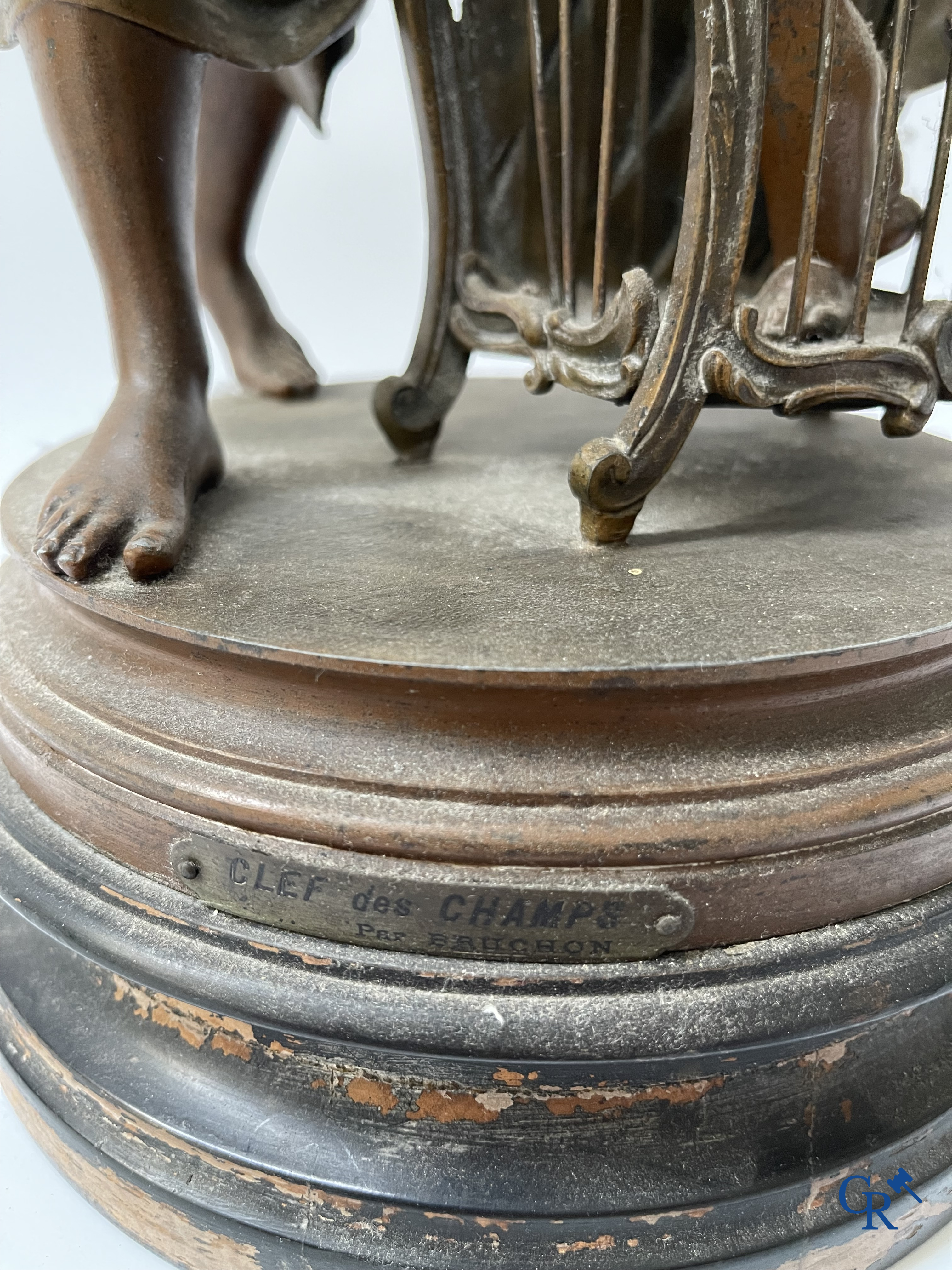 Lot de 3 sculptures en régule. Anatole Guillot, Emile Bruchon, Rousseau, vers 1900.