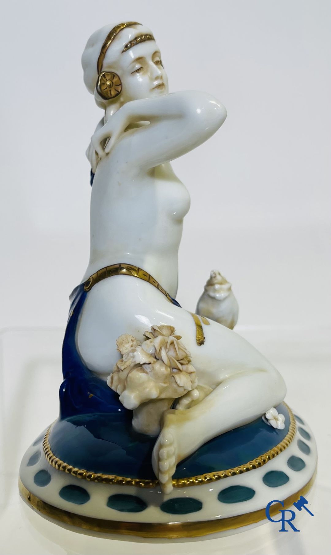 Art deco: An art deco sculpture in finely marked porcelain.