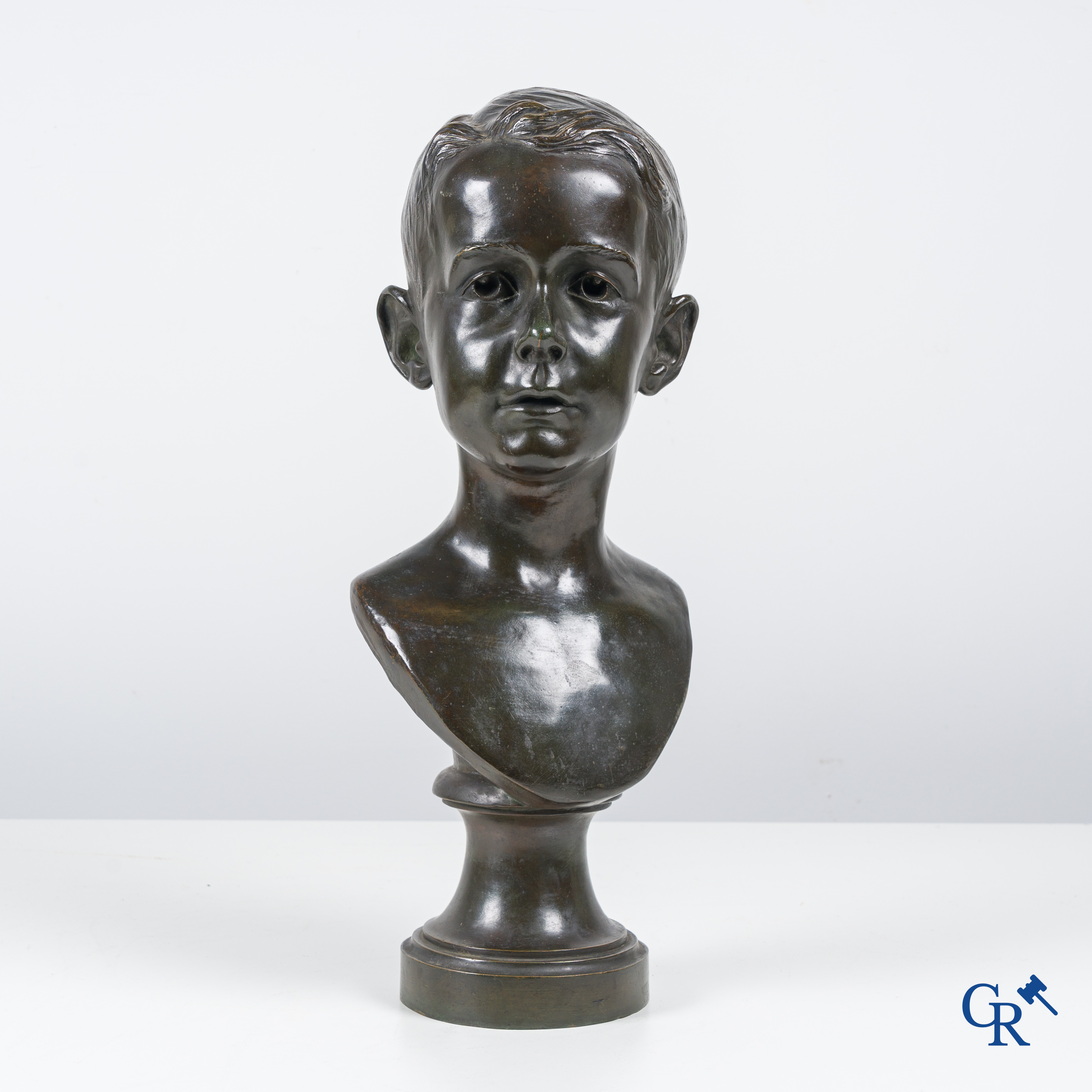 R. De La Boulaye, Bronze bust of a young man. Signed and dated 1913.