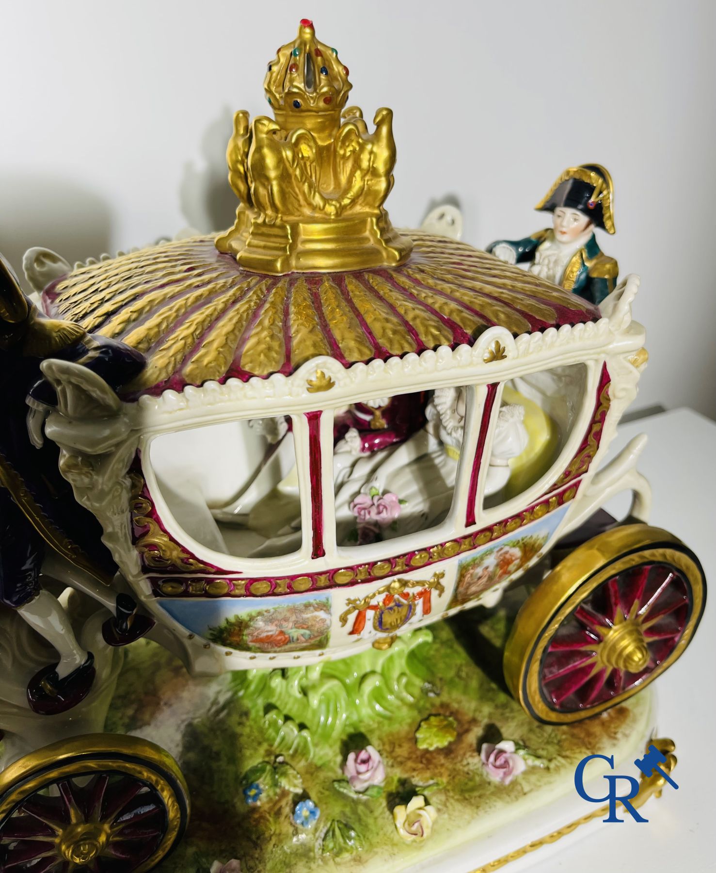 Porselein: Saksen: "Voiture de mariage de Napoléon 1er".