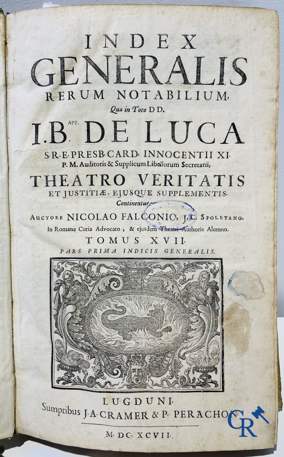 Oude boekdrukken: Giovanni Battista de Luca, Theatrum veritatis et justitiae. J.A. Cramer & Philibert Perachon. 1697.