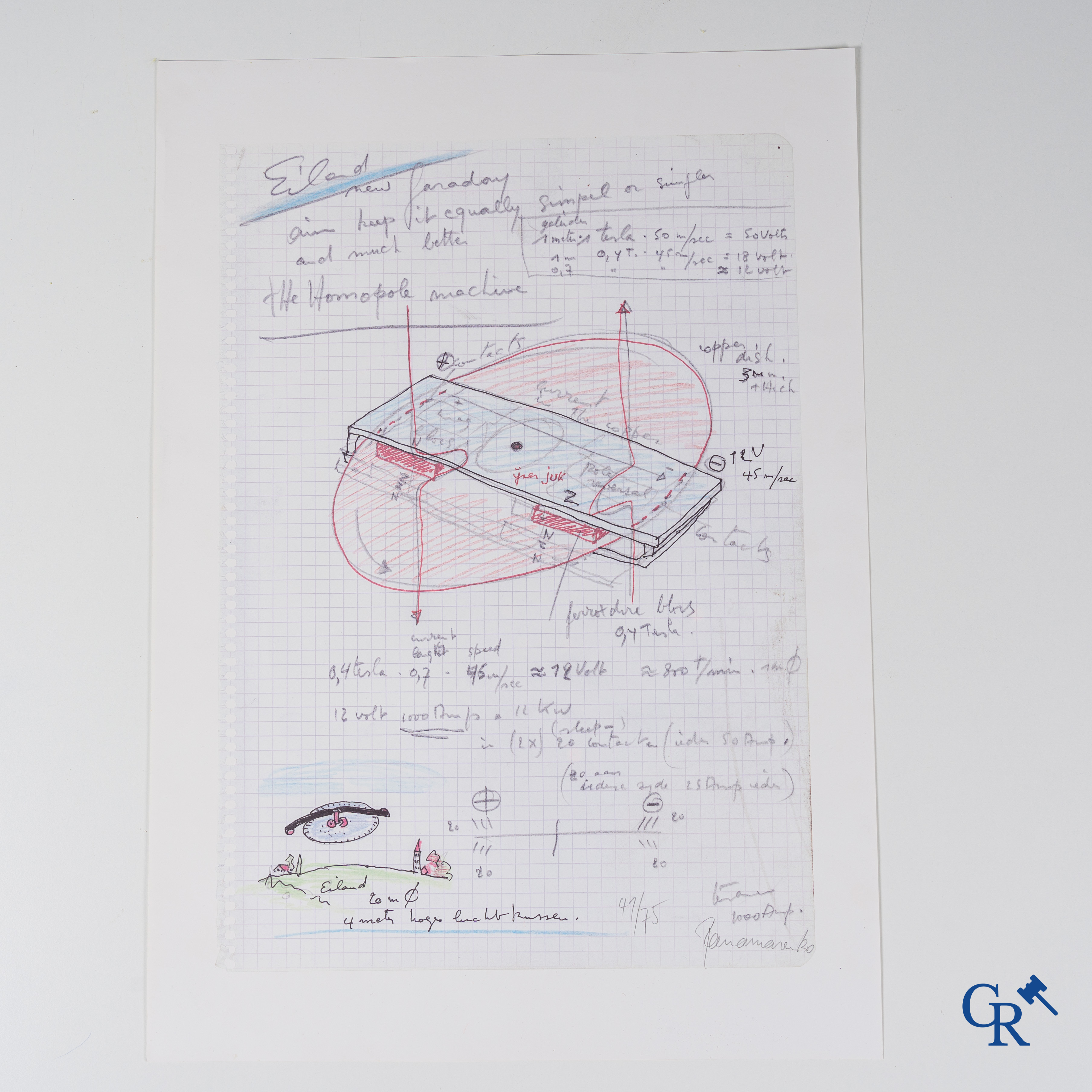 Panamarenko (1940-2019)(*)  "Eiland", lithographie in couleurs 41/75.